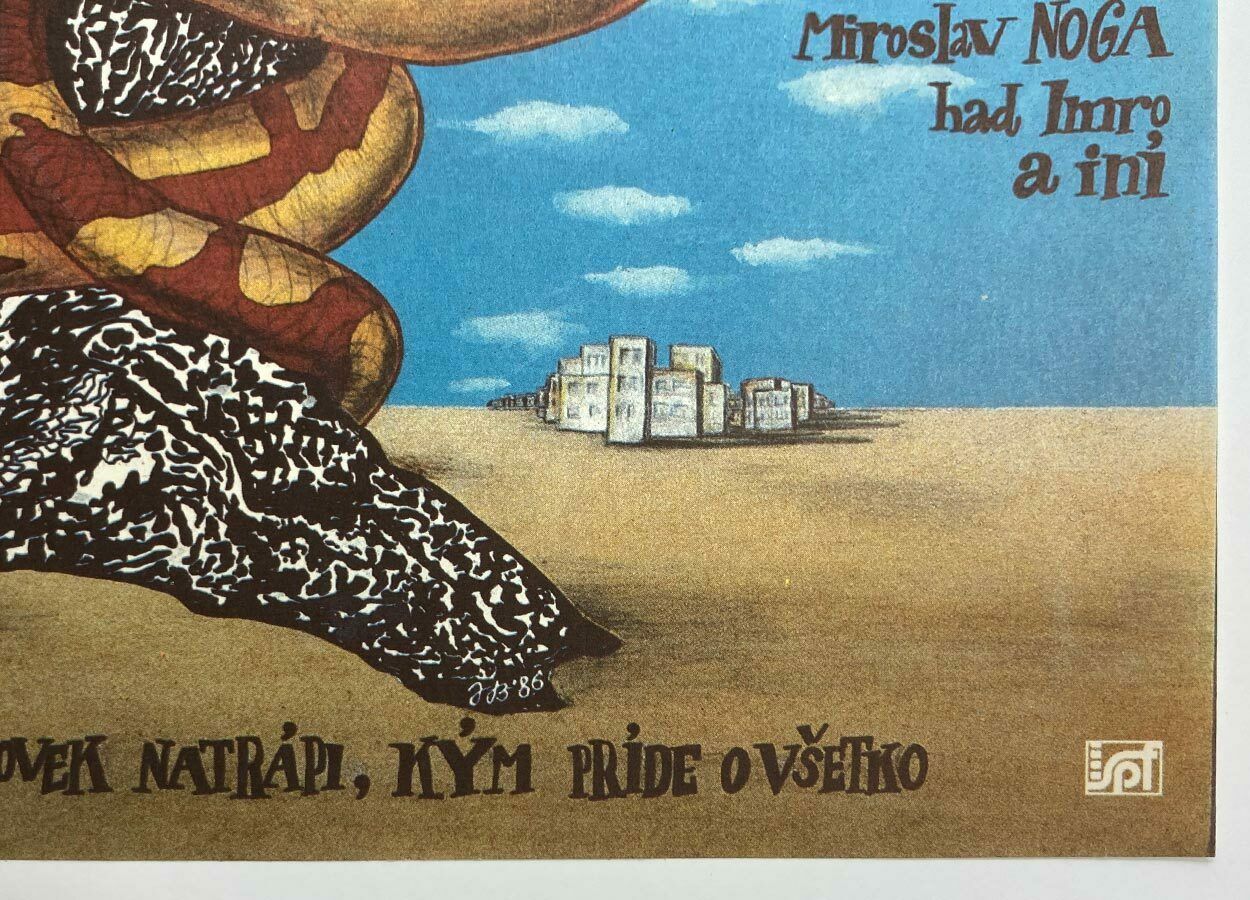 Original Film Poster, Run, He Is Coming!, Jitka Blechová, 1986, Genuine Czech Vintage Print photo Art