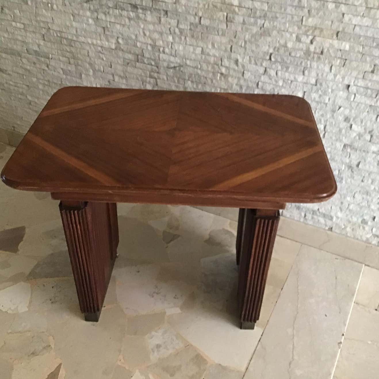 Osvaldo Borsani Coffee Table Brass Wood 1950 Italy photo 2536.0