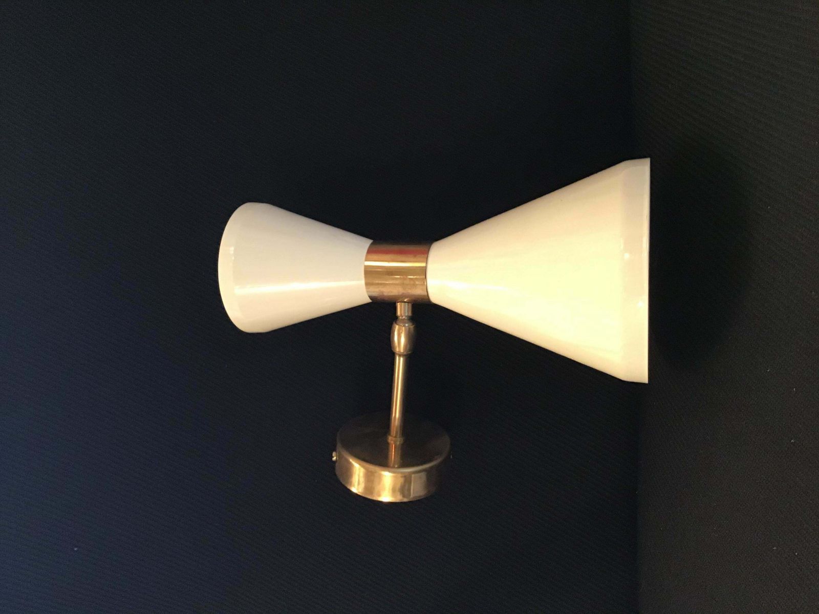 Stilnovo Stile Couple Sconces Adjustable Brass Metal 1960 Italy photo Lighting