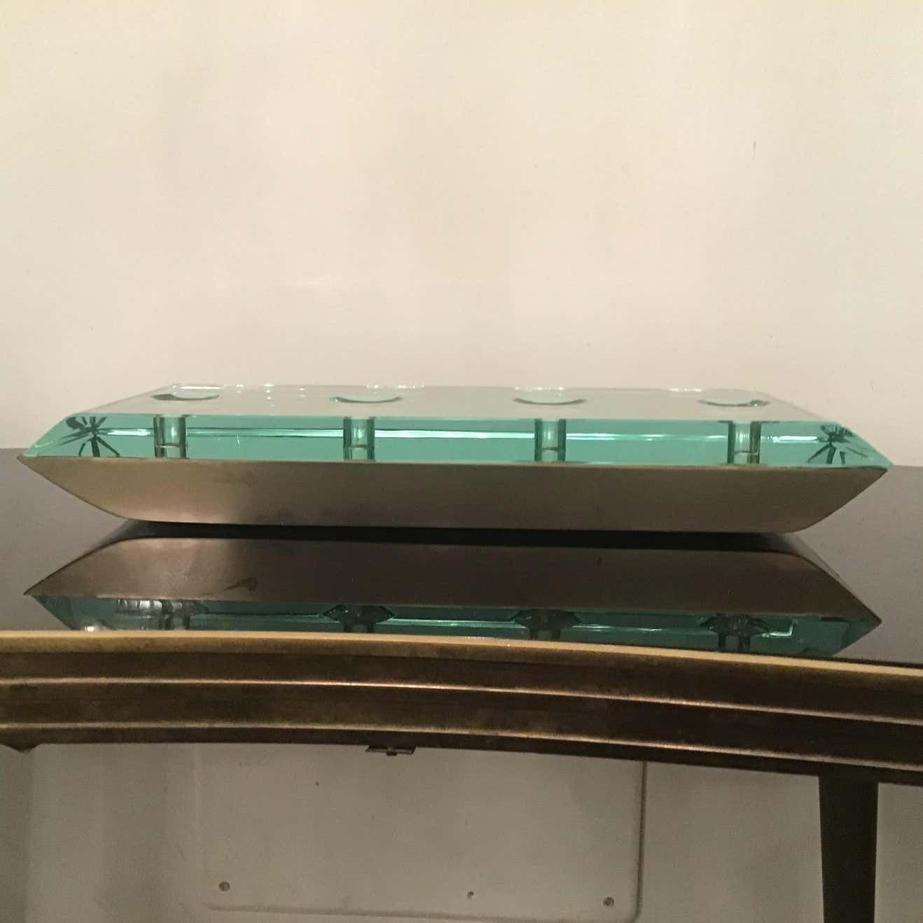 photo for sale Pietro Chiesa Centrepiece Glass Brass Nickel, 1950, Italy