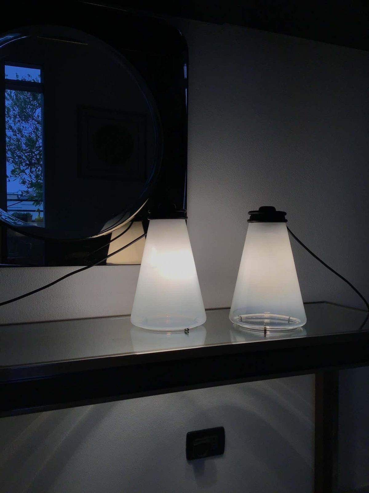 Arteluce Couple Table Lamp Conetto “Ezio Didone” Glass, 1979 photo buy