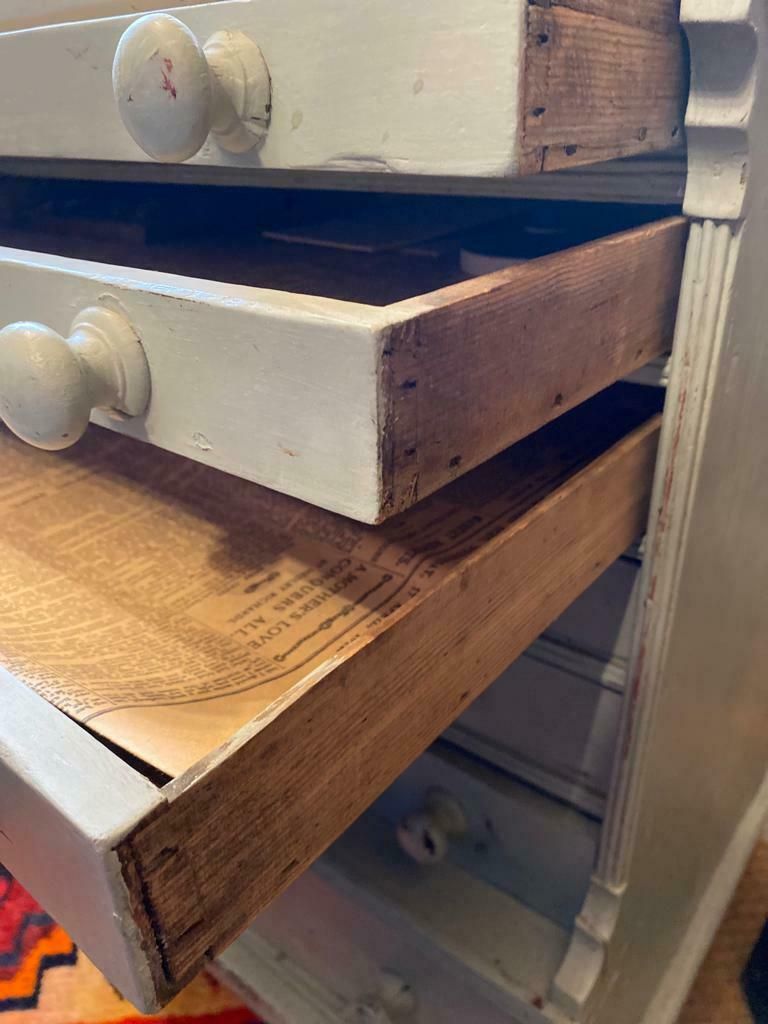 Victorian Painted Chest Of Drawers With Turned Handles And Onion Feet photo furniture