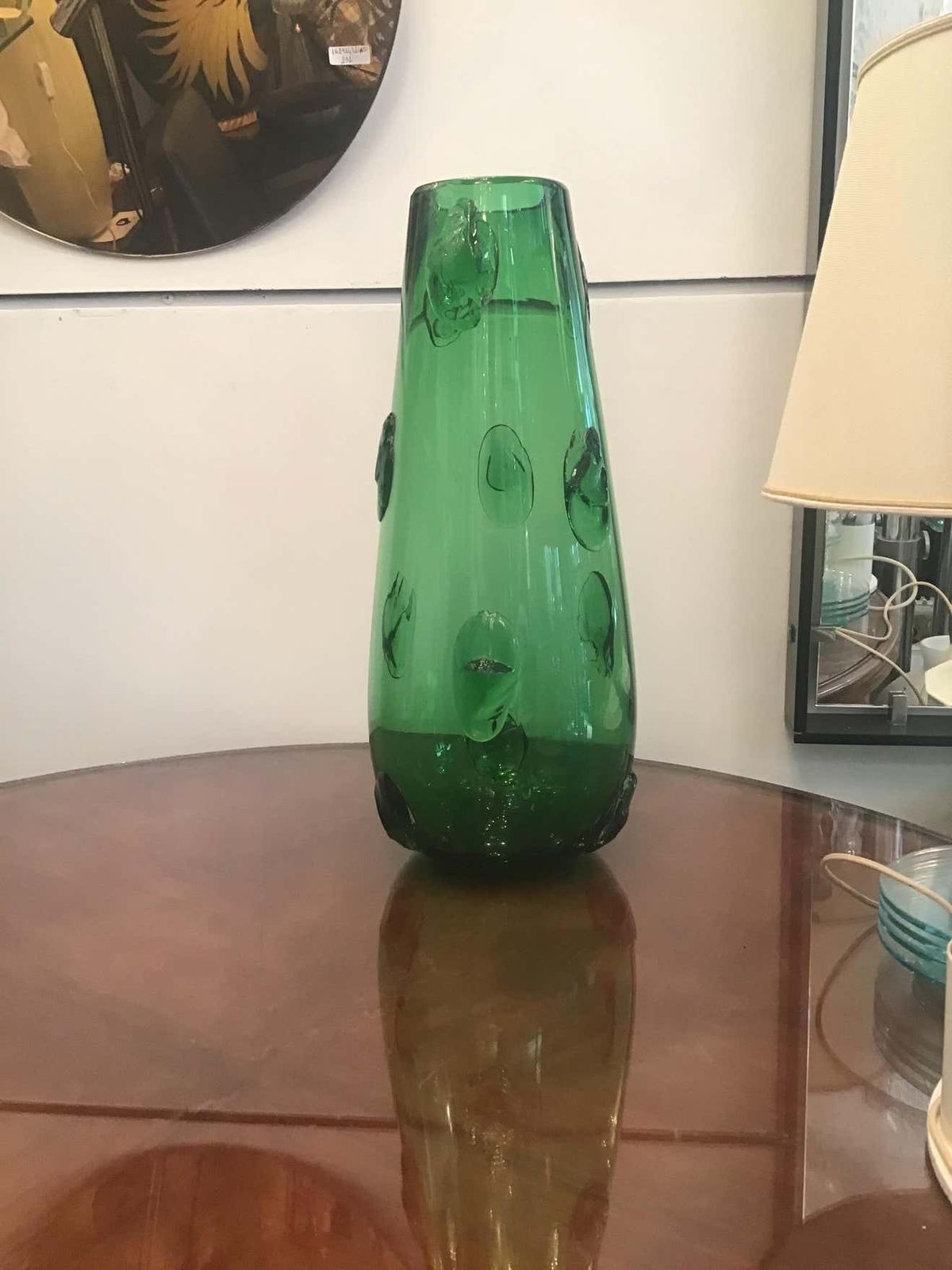 Empoli Vase Green Murano Glass 1950 Italy photo for sale