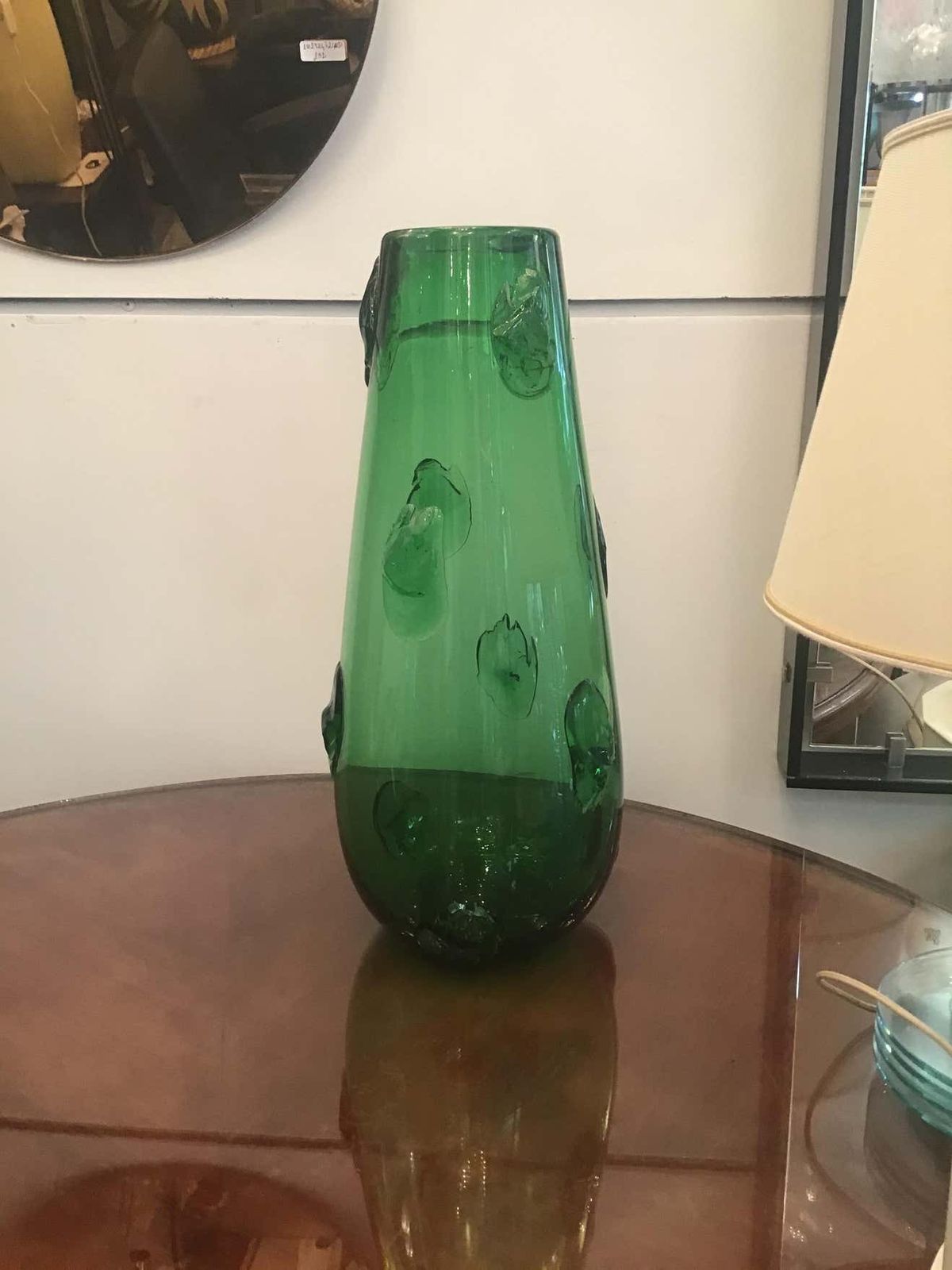 Home Decor Empoli Vase Green Murano Glass 1950 Italy photo