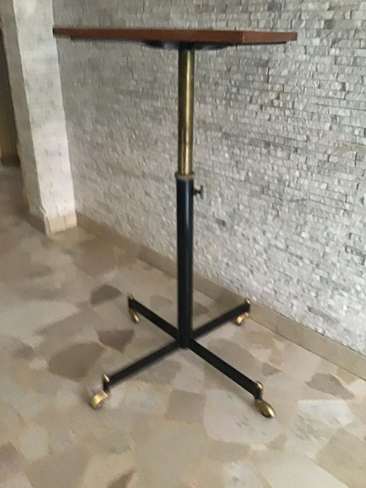 Ignazio Gardella Height Adjustable Table Wood Brass 1950 Italy photo furniture