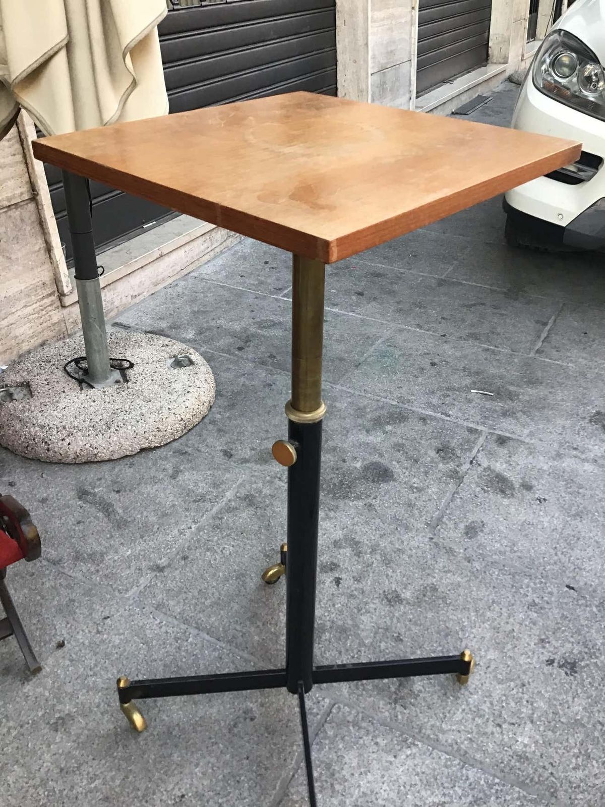photo for sale Ignazio Gardella Height Adjustable Table Wood Brass 1950 Italy