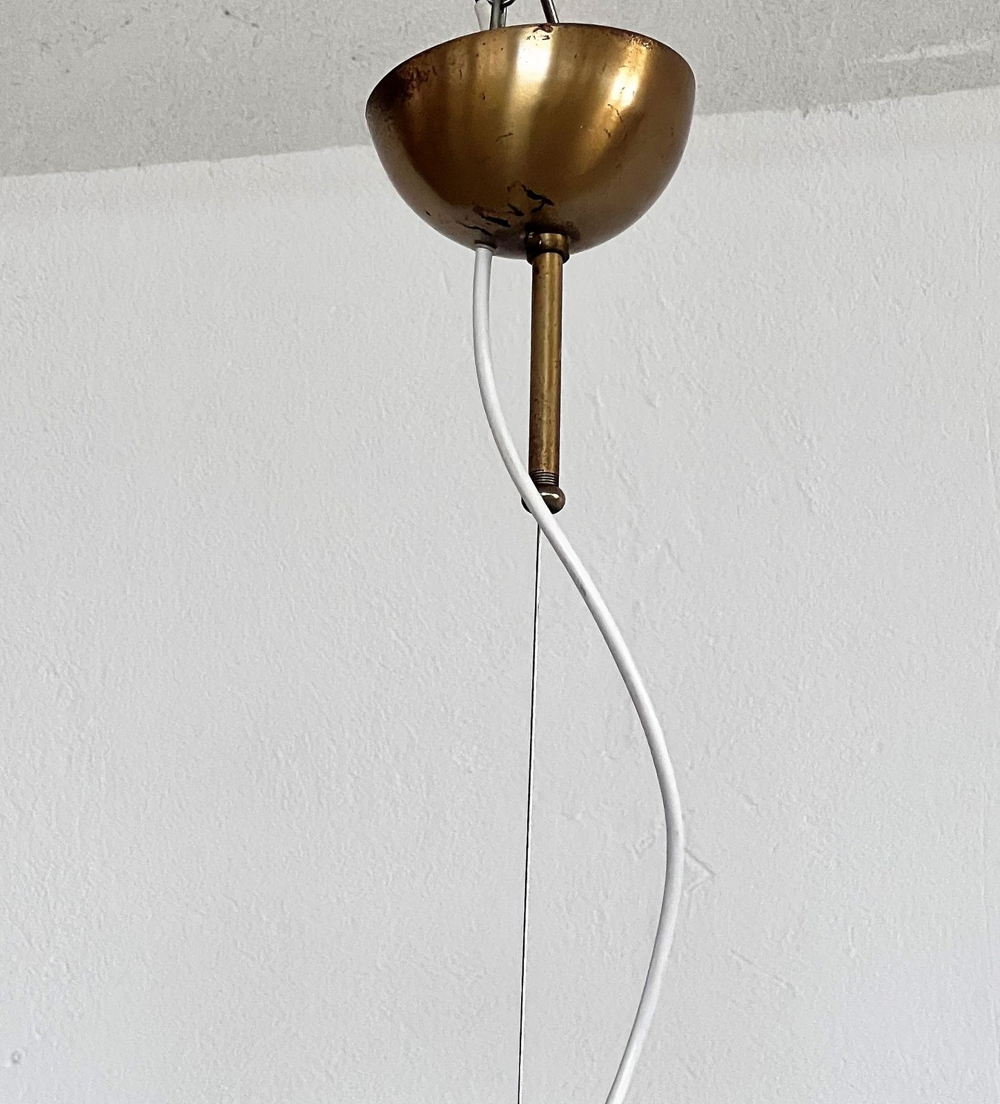 Italian Murano Glass And Brass Pendant Light In Style Of Lino Tagliapietra, 1970 photo Lighting