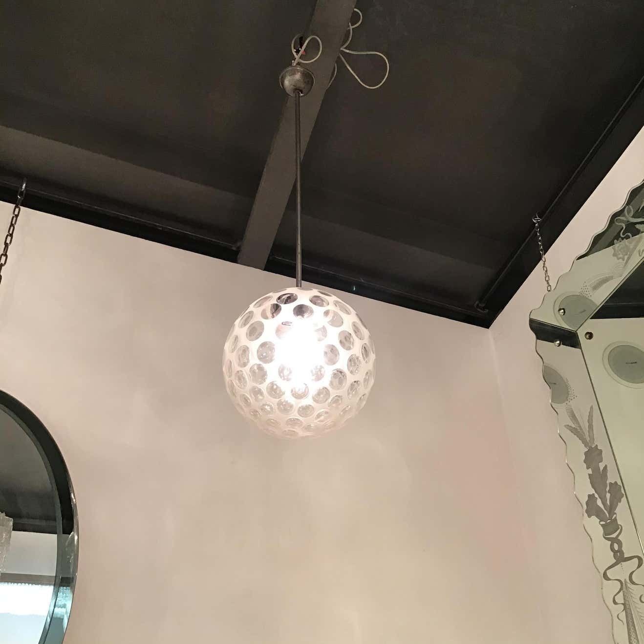 Venini Chandelier Metal Crome Murano 1950 Italy photo for sale
