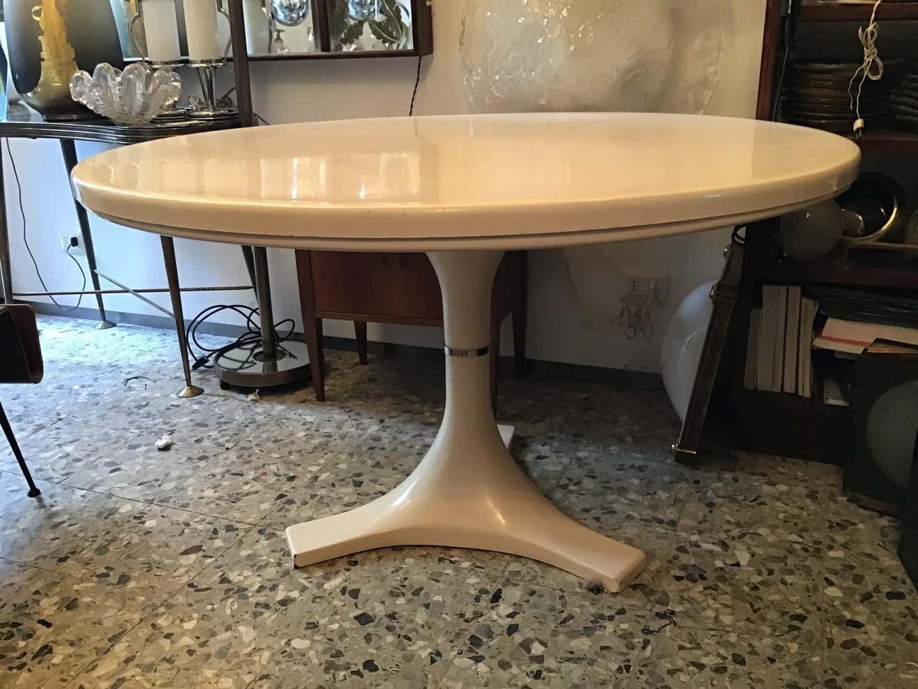photo for sale Ignazio Gardella And Anna Castelli Raund Table Metal Crome Plastic, 1966, Italy