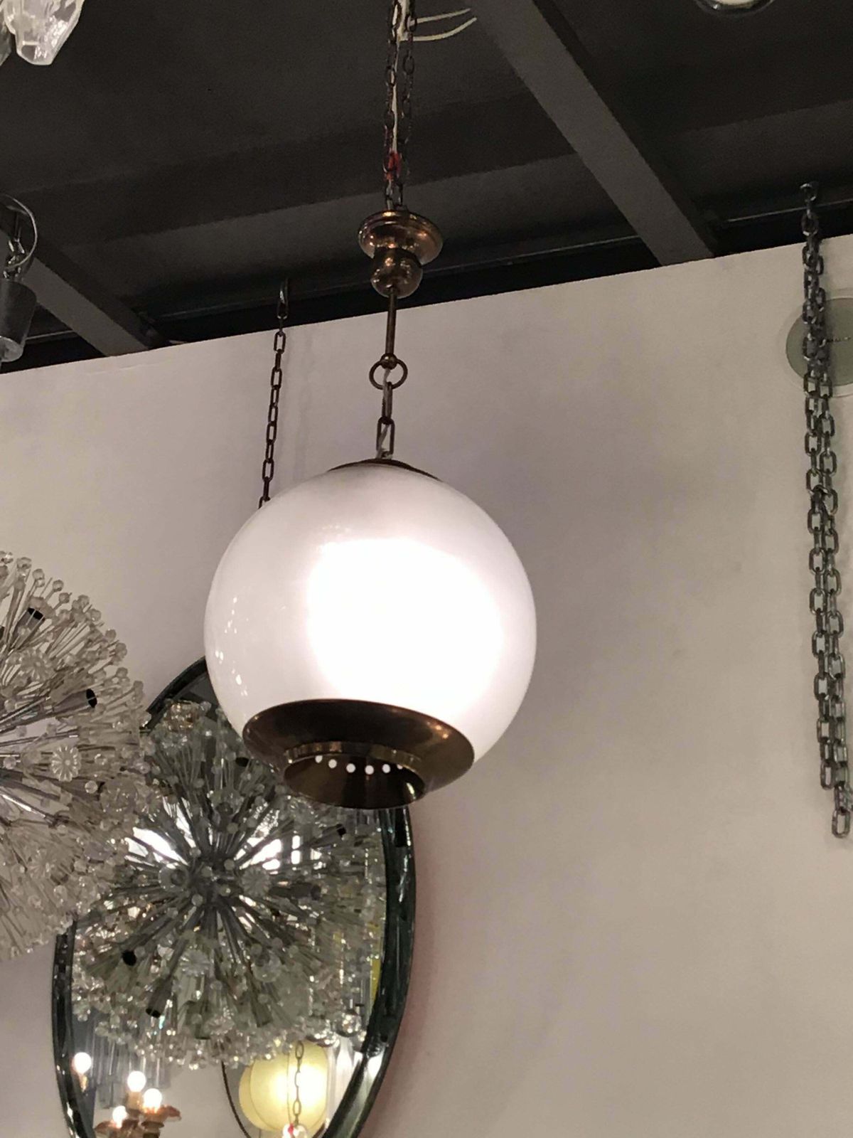 photo buy Luigi Caccia Dominioni Azucena Chandelier Brass Glass 1952 Italy