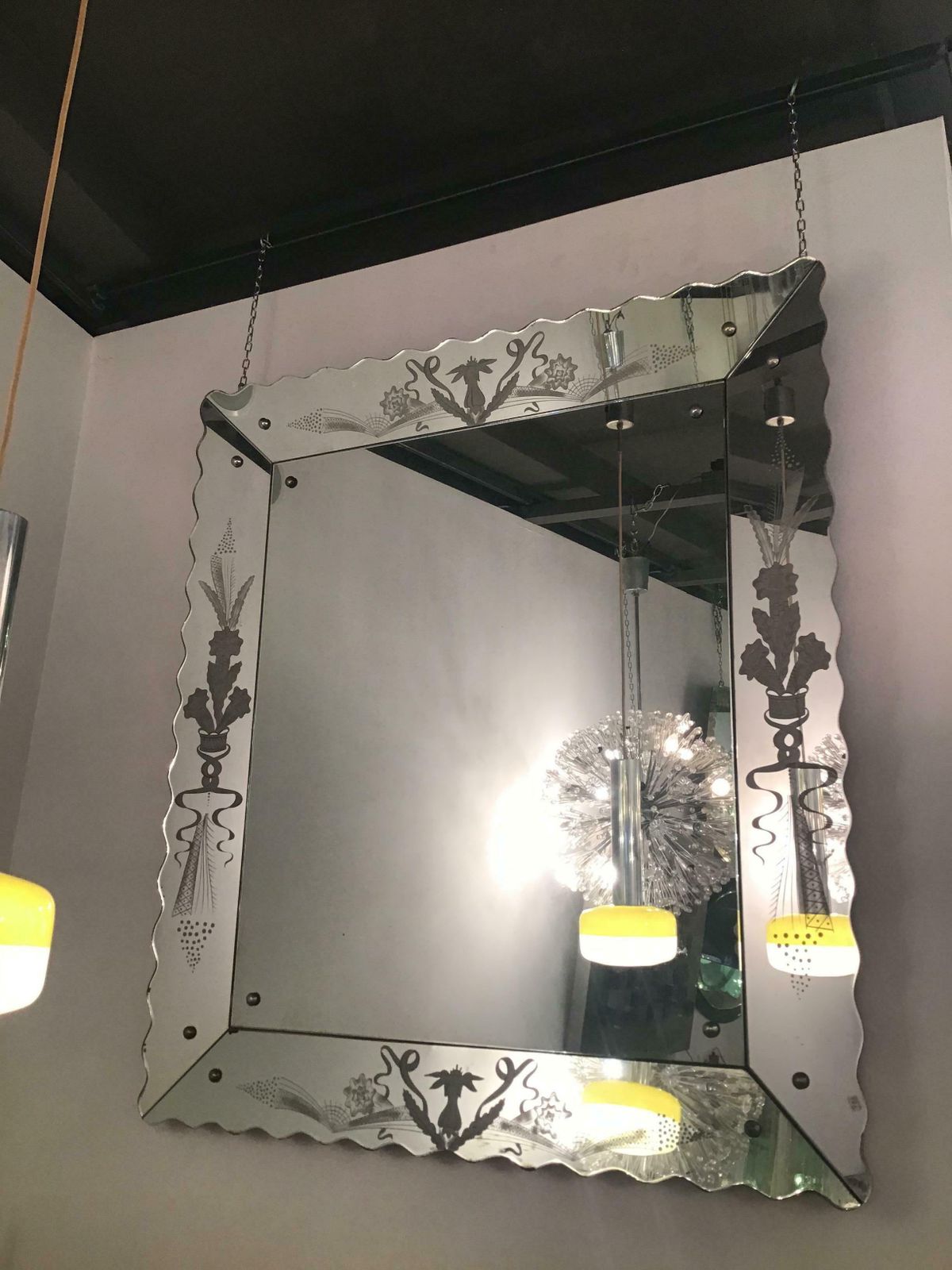 Stilnovo Chandelier Plexiglas Metal Crome 1955 Italy photo vintage