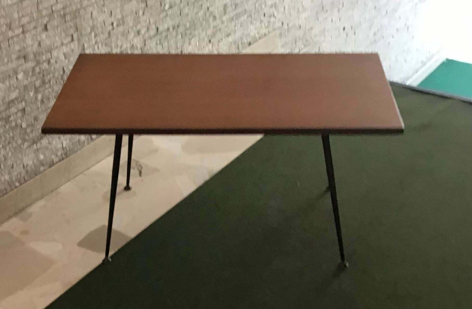 Jean Prouvé Stile Coffee Table Wood Brass Painted Steel 1954 France photo 1721.0