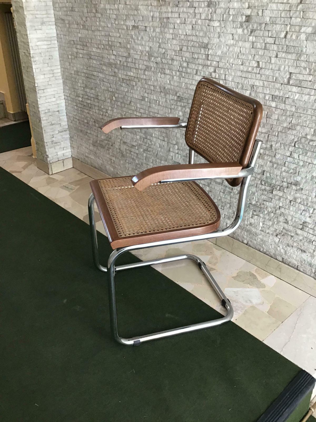 Marcel Breuer Cesca Chair For Gavina Wood Metal Crome, 1980, Italy photo furniture