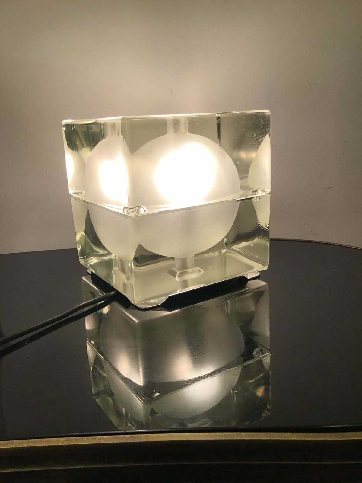 Alessandro Mendini “Cubosfera” Table Lamp Metal Crome Glass 1968 Italy photo 2898.0