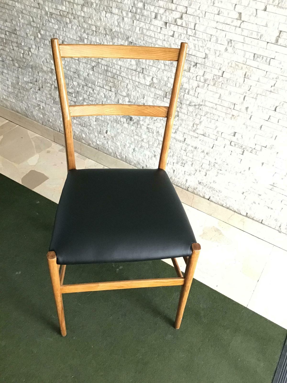 Gio Ponti Leggera Cassina 1950 Wood Ecological Leather Padding Italy photo vinterior