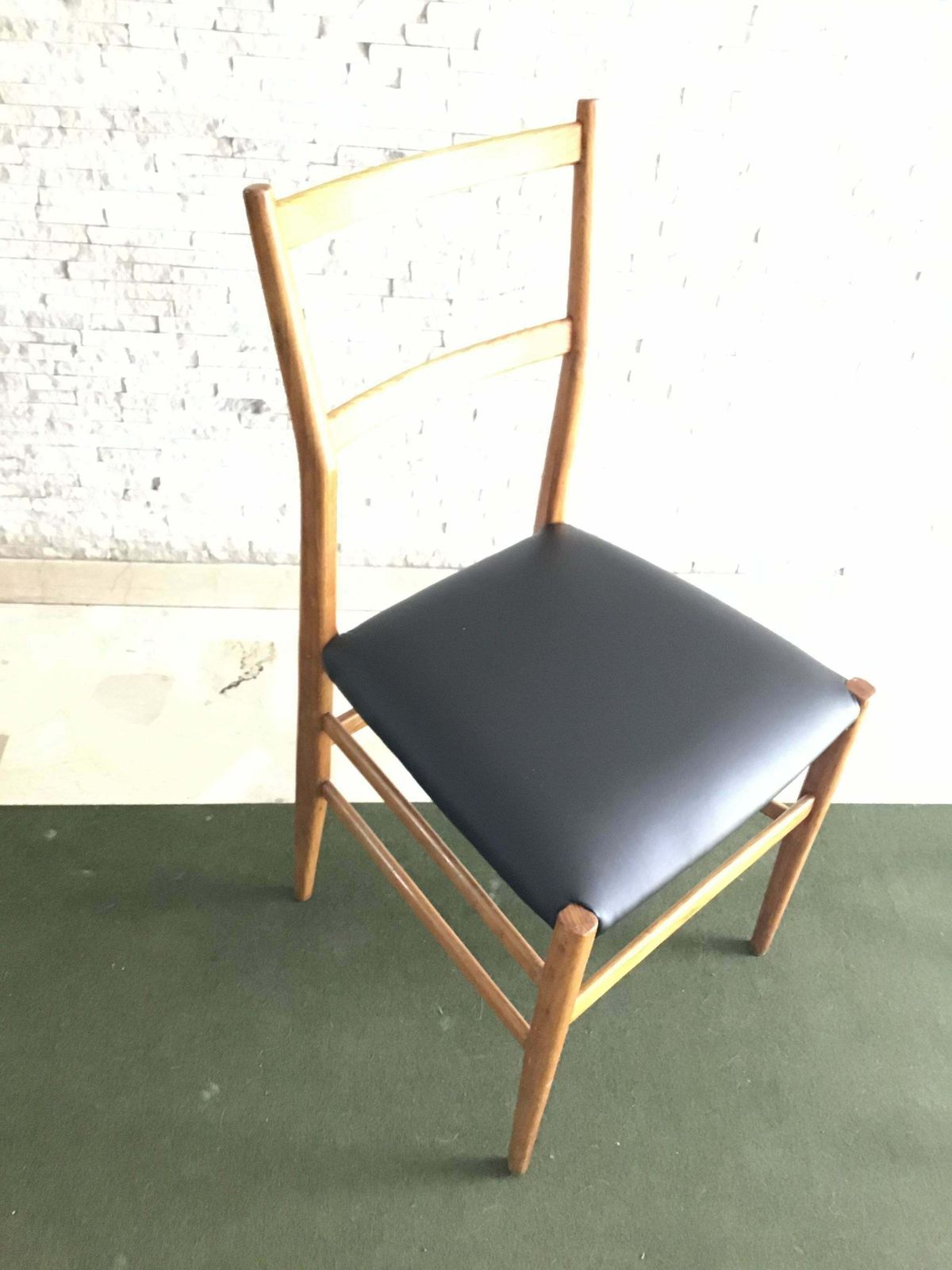 Gio Ponti Leggera Cassina 1950 Wood Ecological Leather Padding Italy photo buy