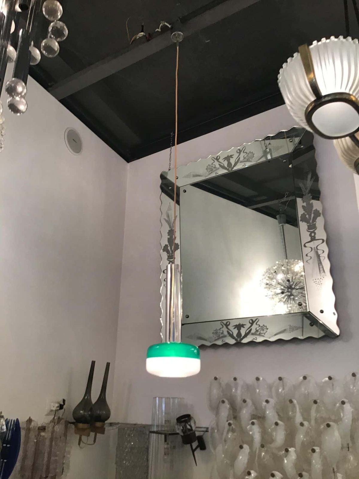 Stilnovo Chandelier Plexiglas Metal Crome 1955 Italy photo Lighting