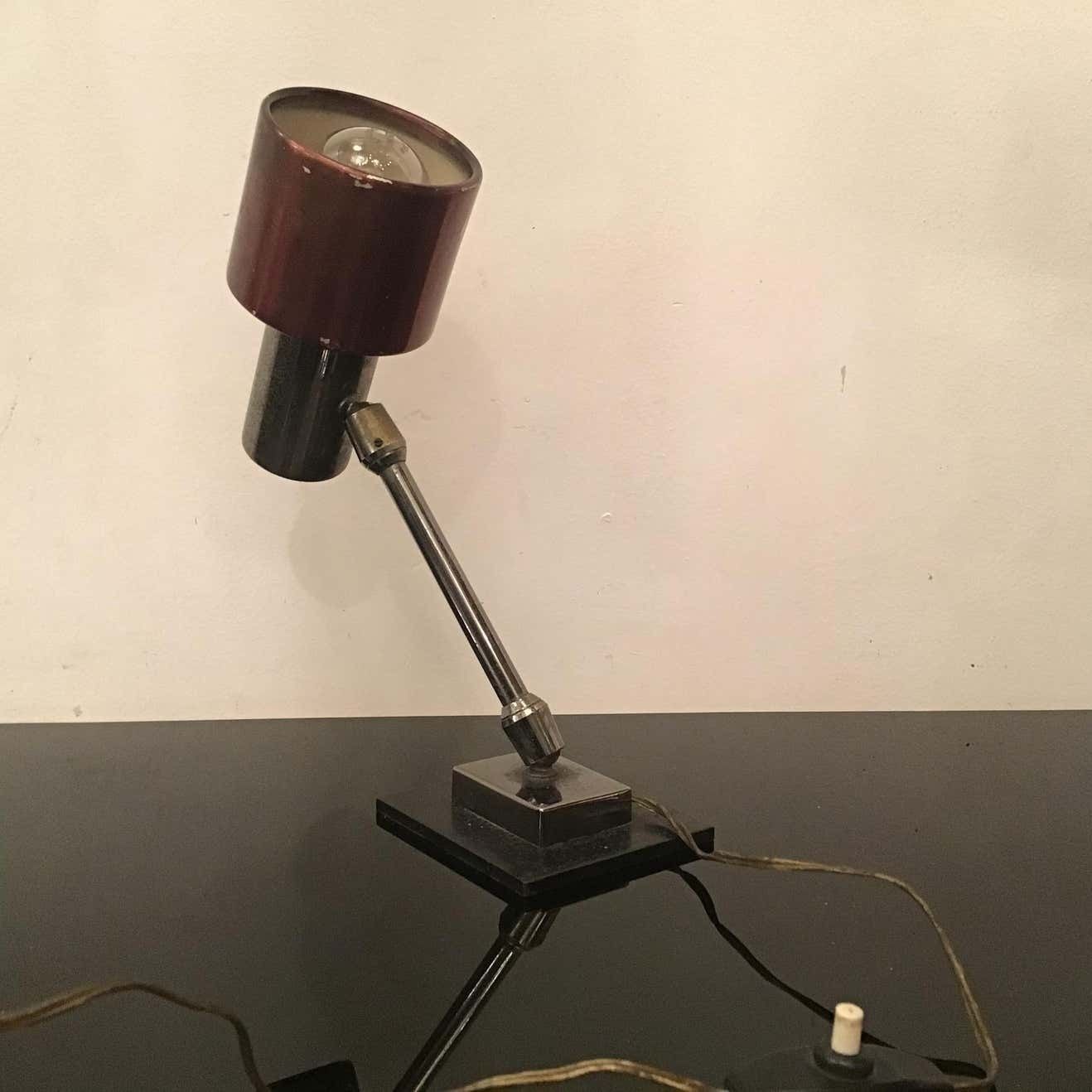 Stilnovo Table Lamp Adjustable Metal Crome Metal 1950 Italy photo Lighting