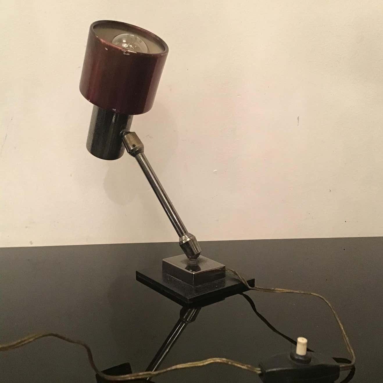 Stilnovo Table Lamp Adjustable Metal Crome Metal 1950 Italy photo vintage