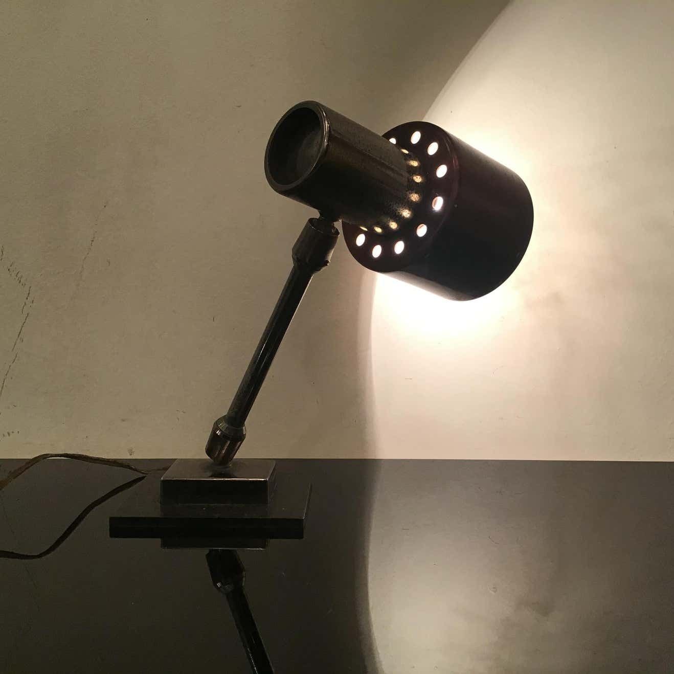 photo buy Stilnovo Table Lamp Adjustable Metal Crome Metal 1950 Italy