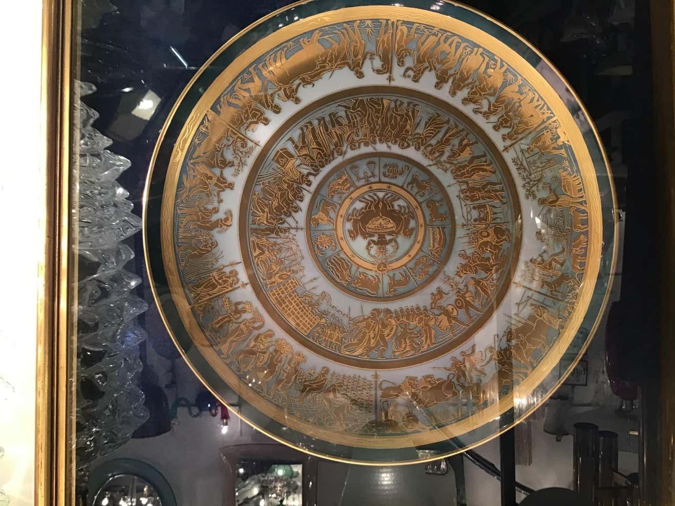 Morbelli Porcelain Wall Plates Worked With Pure Gold 1960 Italy photo Home Decor