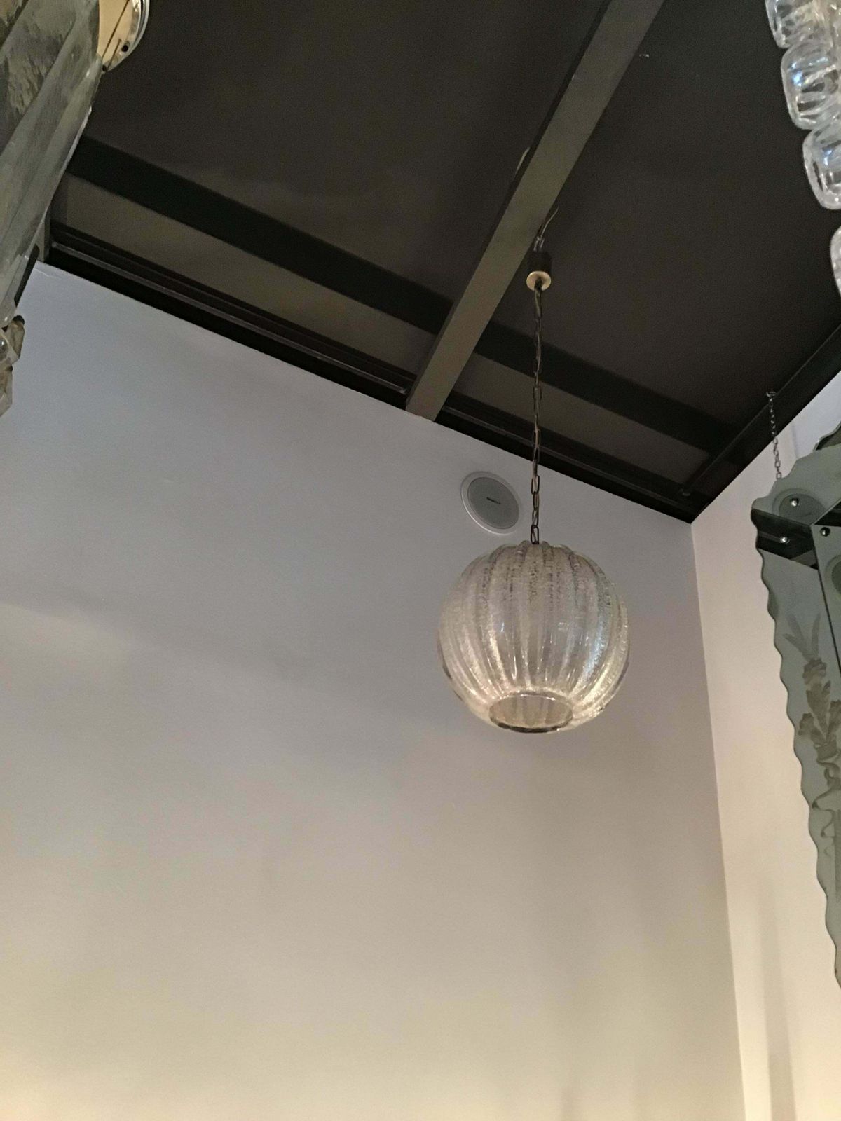Seguso. N.14 Murano Glass Chandeliers ”Dew” 1940 Brass, Italy photo vinterior
