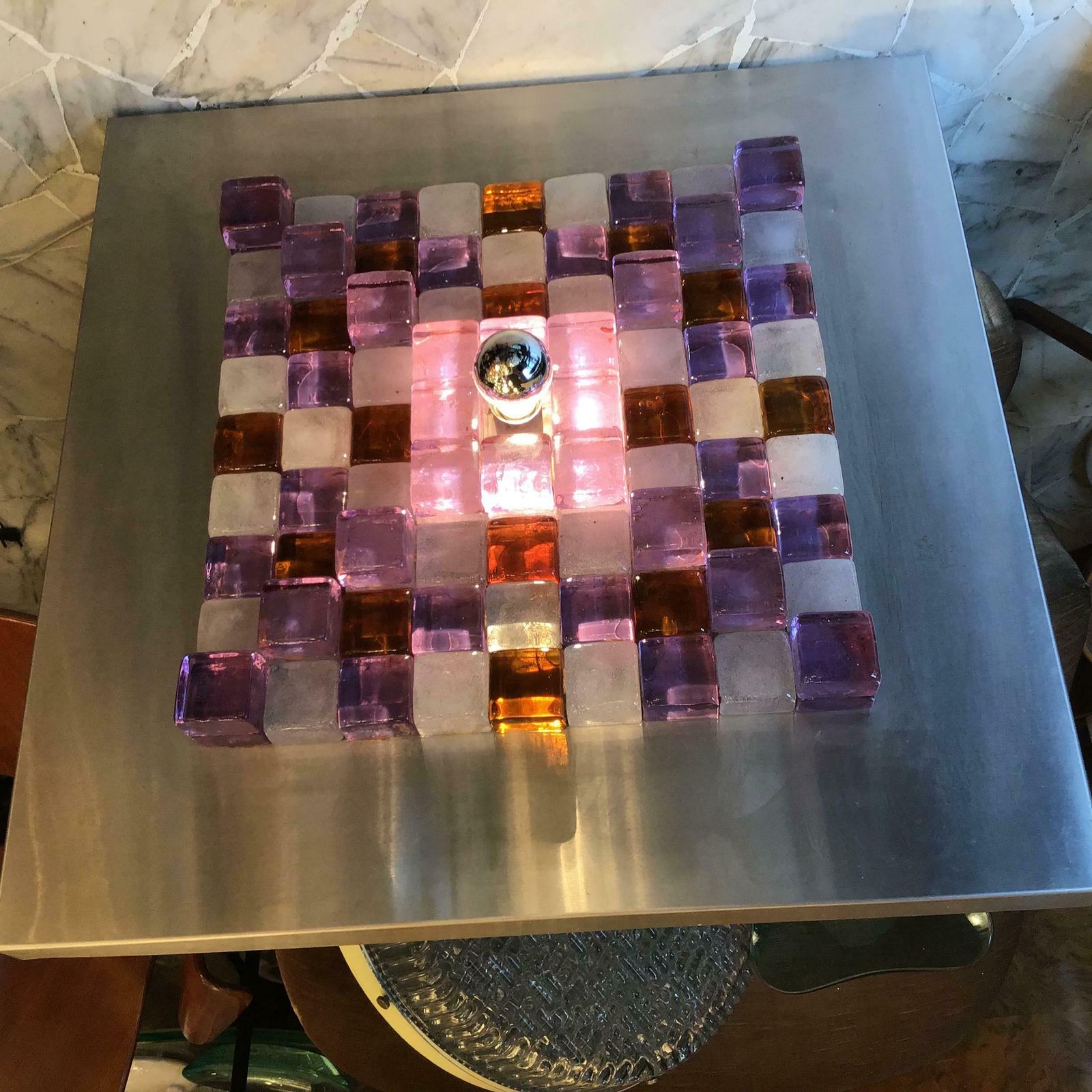Poliarte By Albano Poli Sconce/Sculpture Metal Murano Glass, 1970, Italy photo furniture