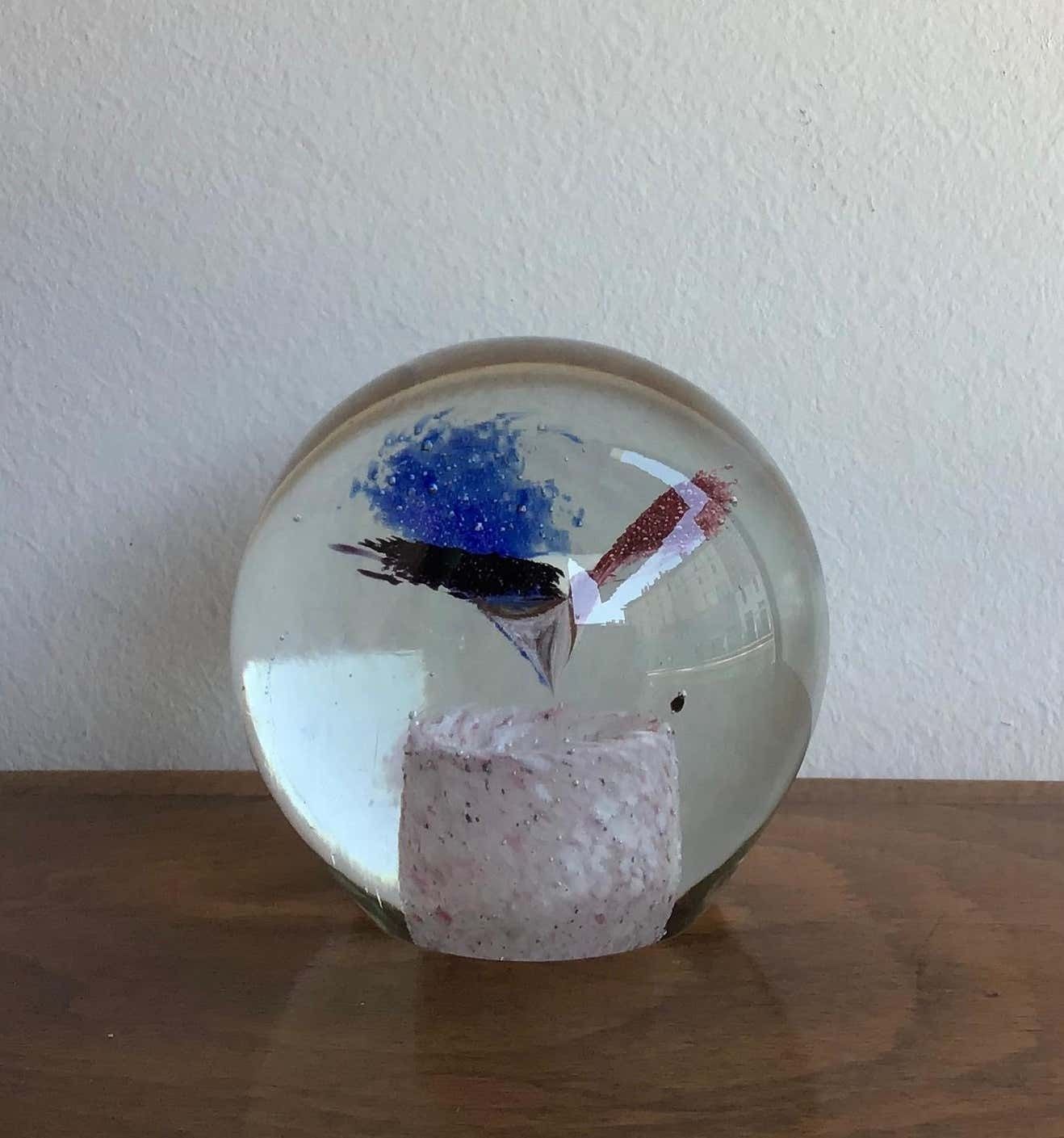 Seguso Paperweight Murano Glass 1950 Italy photo vintage