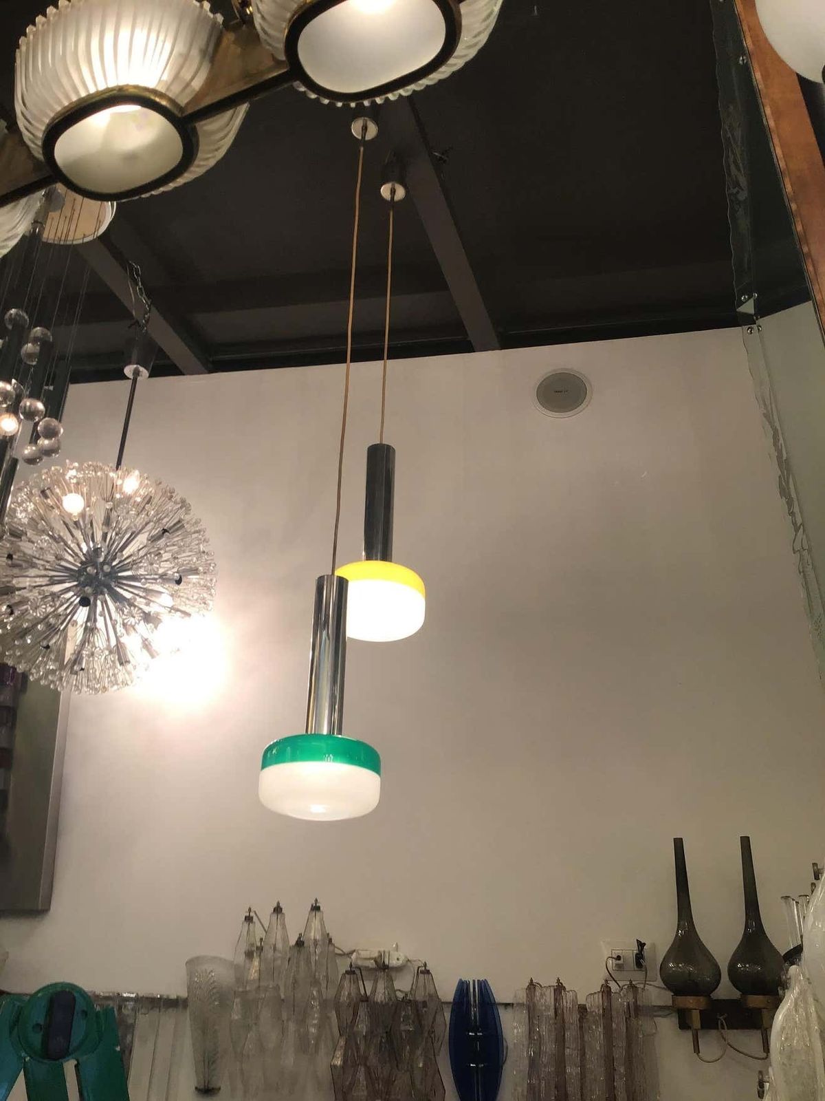 Stilnovo Chandeliers Metal Crome Plexiglass 1955 Italy photo 3170.0