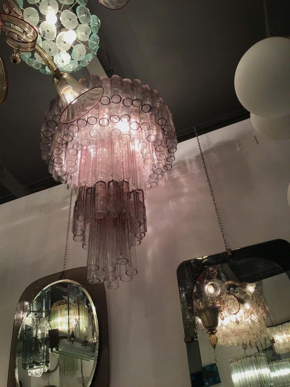 photo vinterior Venini Chandelier “Calza” Ludovico Diaz De Santillana Murano Glass, 1970, Italy
