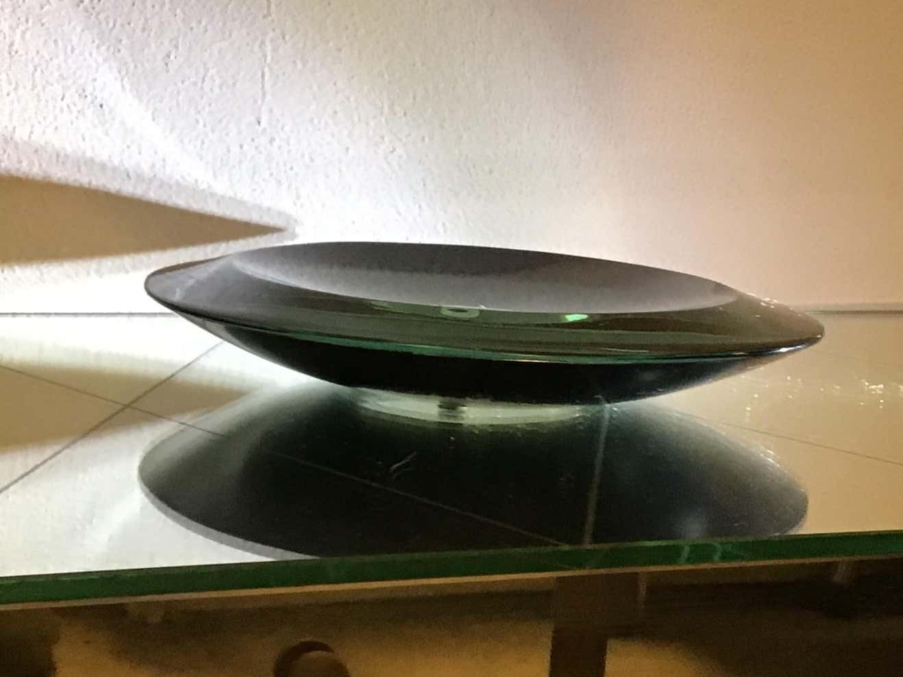 Home Decor Fontana Arte Coppa Cristallo Grosso Spessore Curvato, 1959, Italy photo