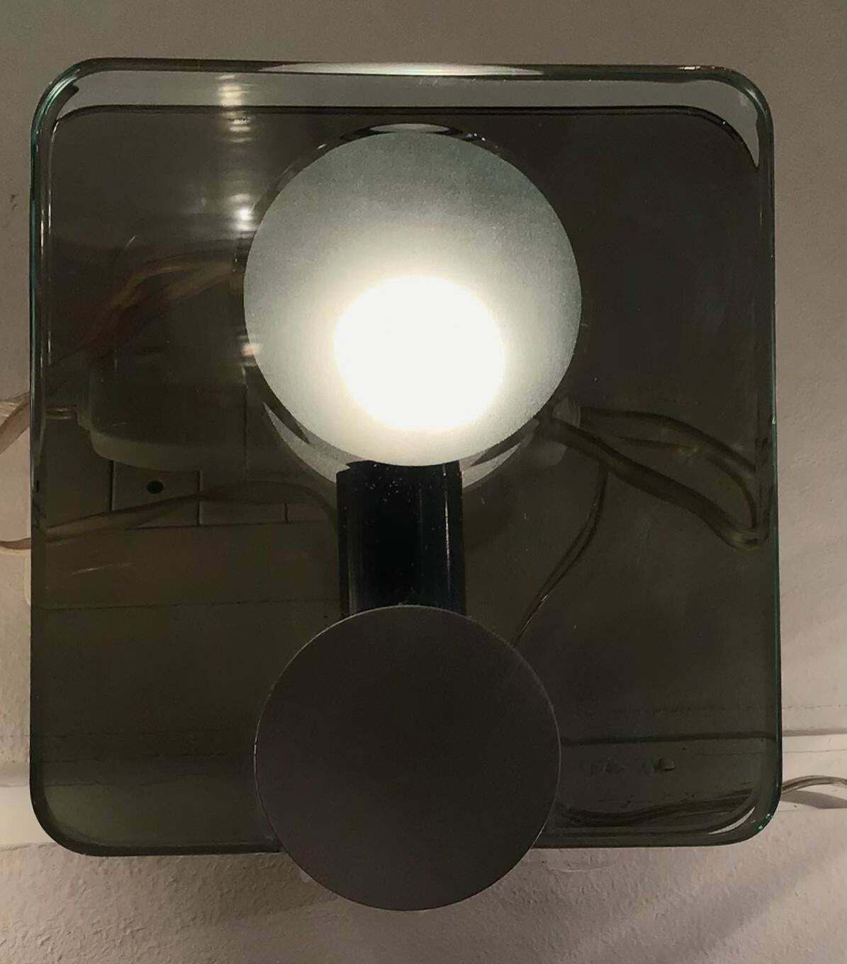 Cristal Arte Sconces Glass Metal Crome, 1960, Italy photo Lighting