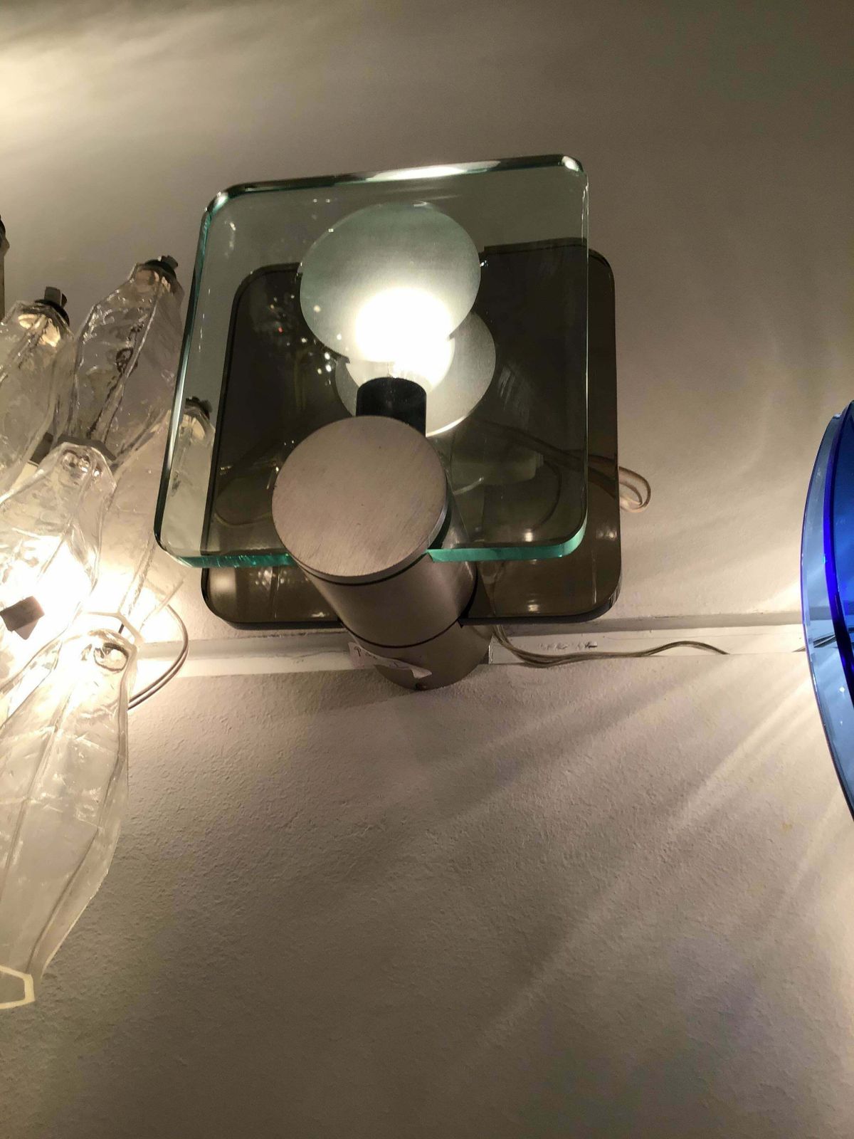 Cristal Arte Sconces Glass Metal Crome, 1960, Italy photo buy