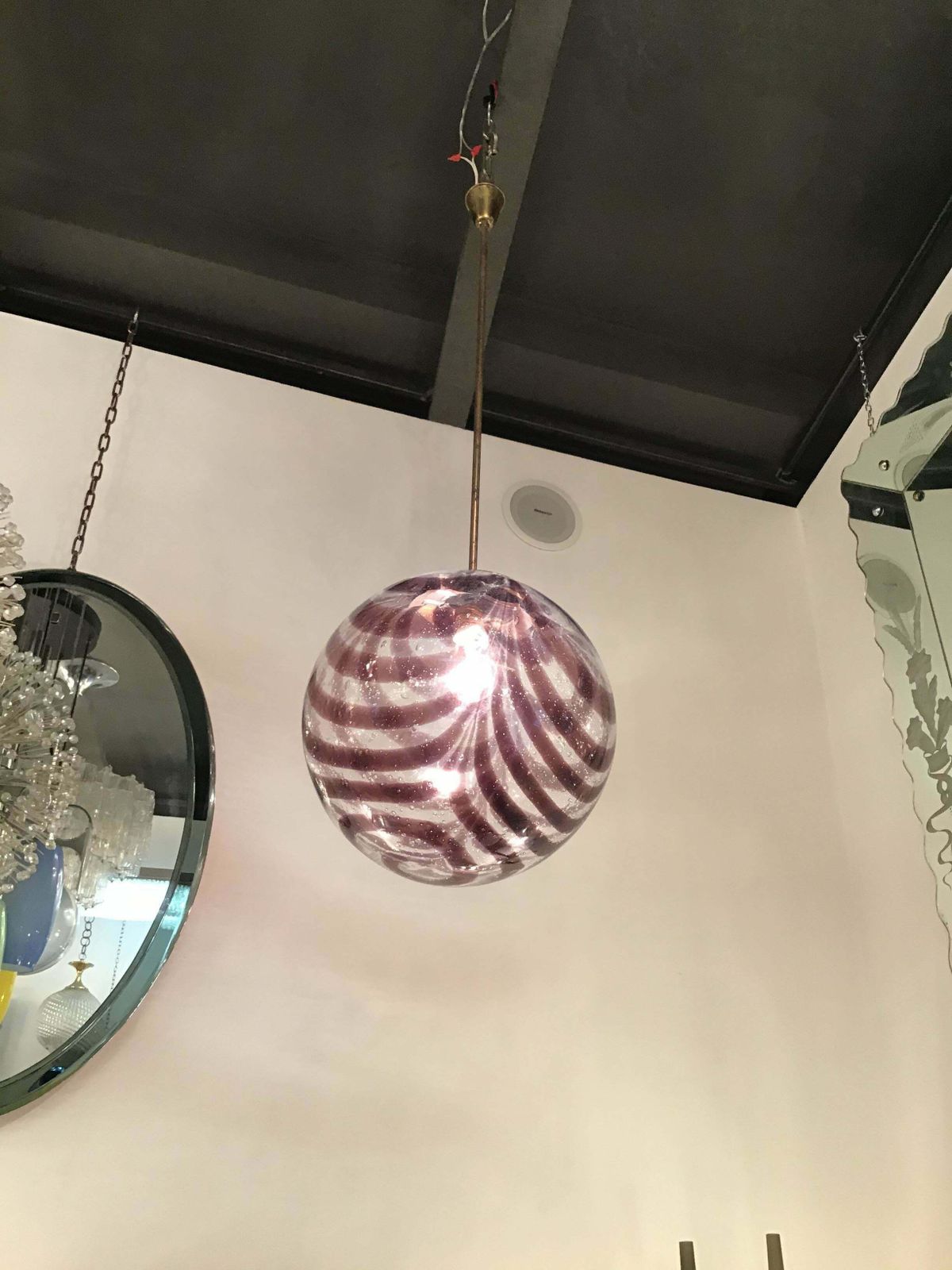 Venini Chandelier Murano Glass Metal Brass1960 Italy
