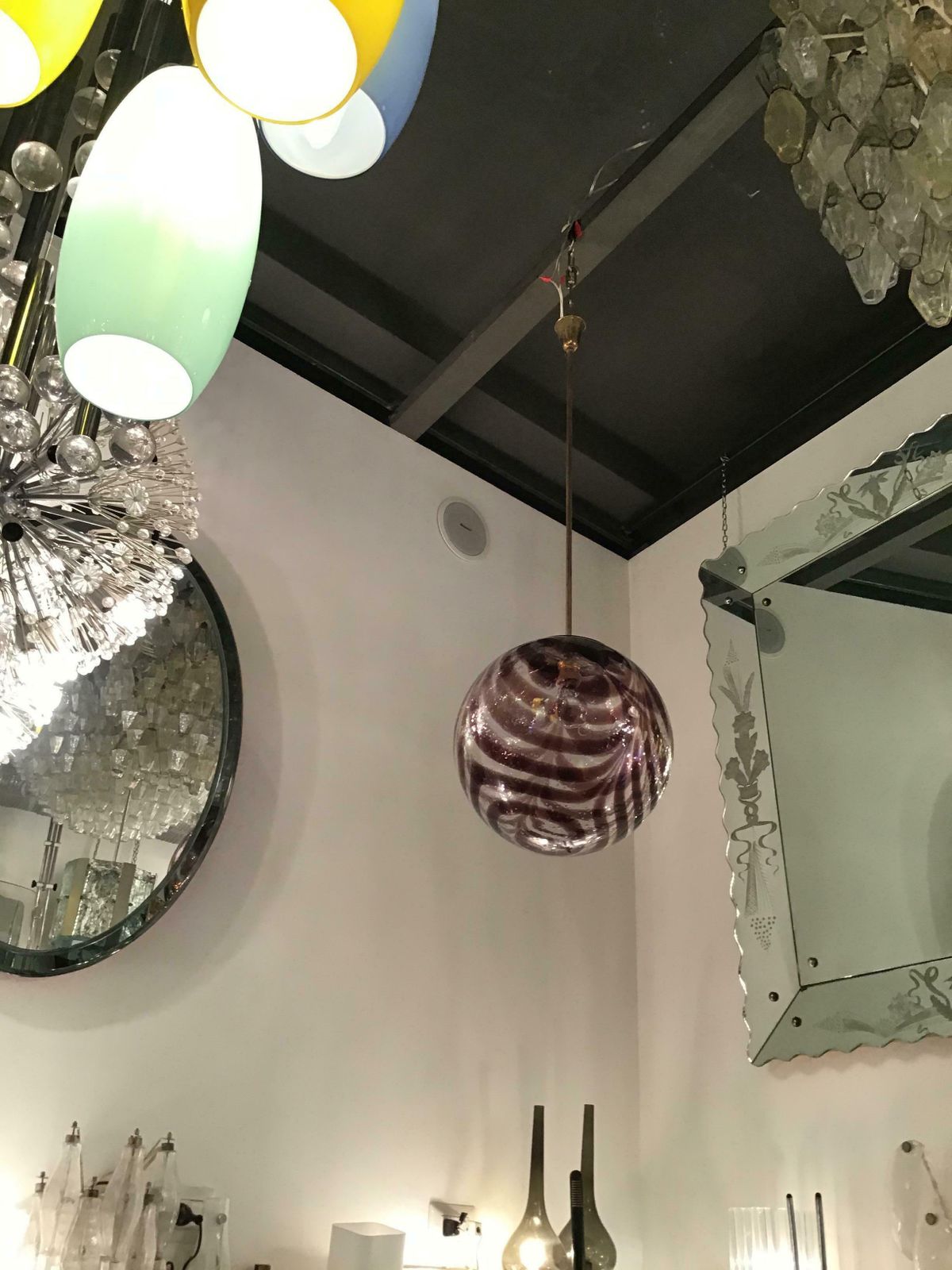 Venini Chandelier Murano Glass Metal Brass1960 Italy photo 3079.0