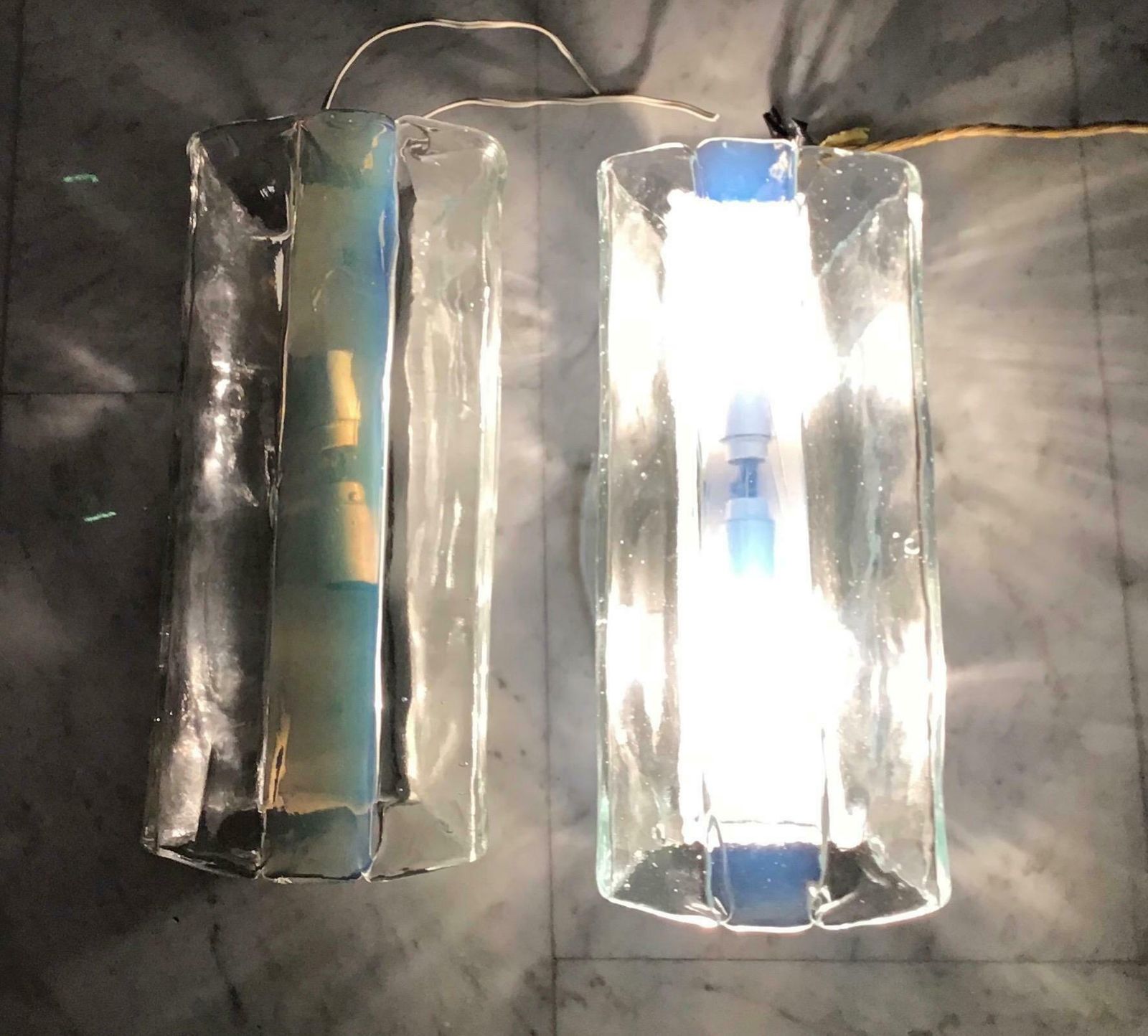 Mazzega Carlo Nason Sconces Murano Glass Metal, 1965, Italy photo furniture