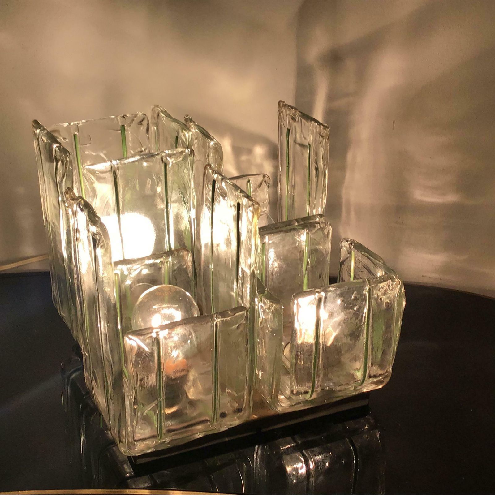 photo furniture Mazzega Ceilling Light/Table Lamp Murano Glass Metal Crome, 1965, Italy
