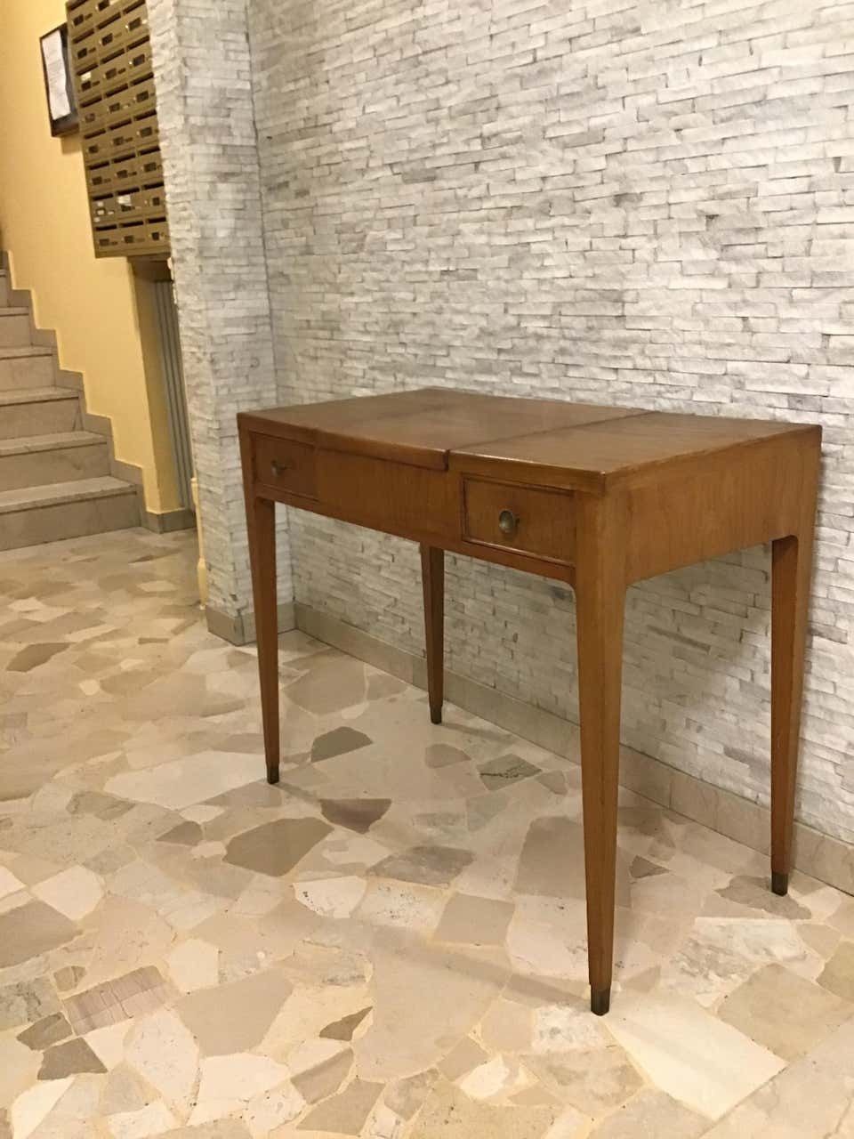 Gio’ Ponti “Style” Toilet /Desk Wood Brass, 1950, Italy photo vinterior