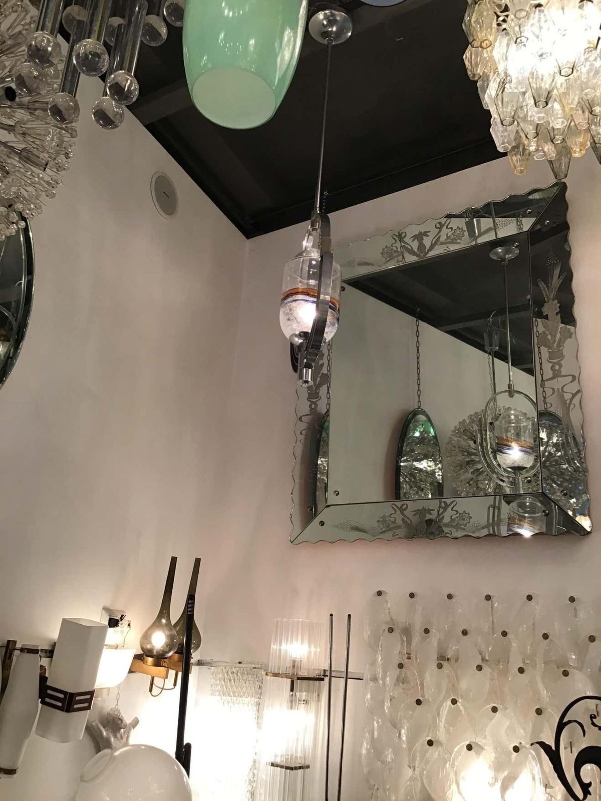 Vistosi Chandelier Murano Glass Metal Crome 1960 Italy photo 1721.0