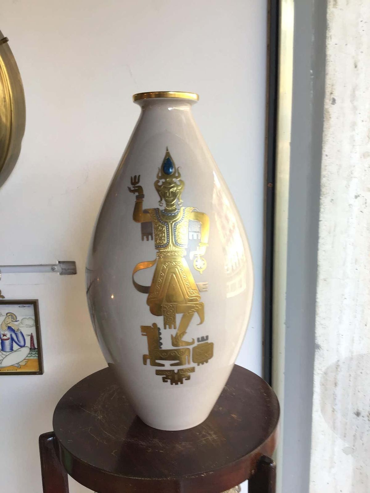 Finzi Vase 1950 Porcelain Gold, Italy photo furniture