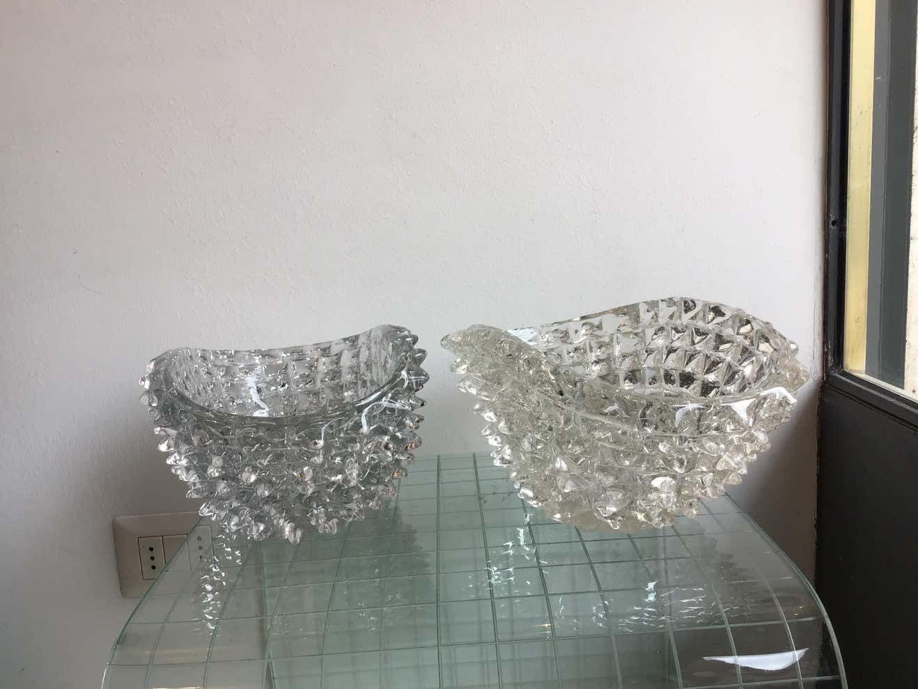 Home Decor Barovier E Toso Couple Centrepiece “Rostrato“ Murano Glass, 1940, Italy photo
