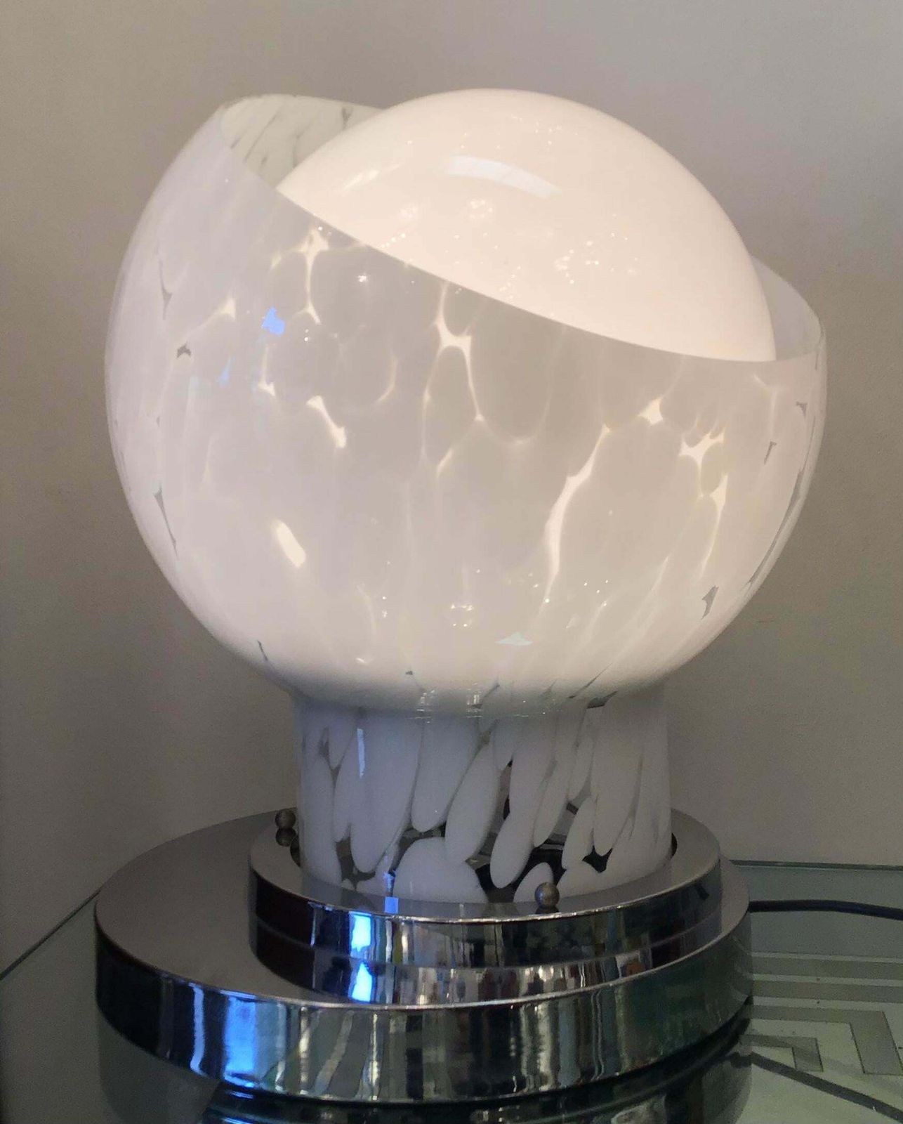 Mazzega Table Lamp Metal Crome Murano Glass 1965 Italy photo 2264.0