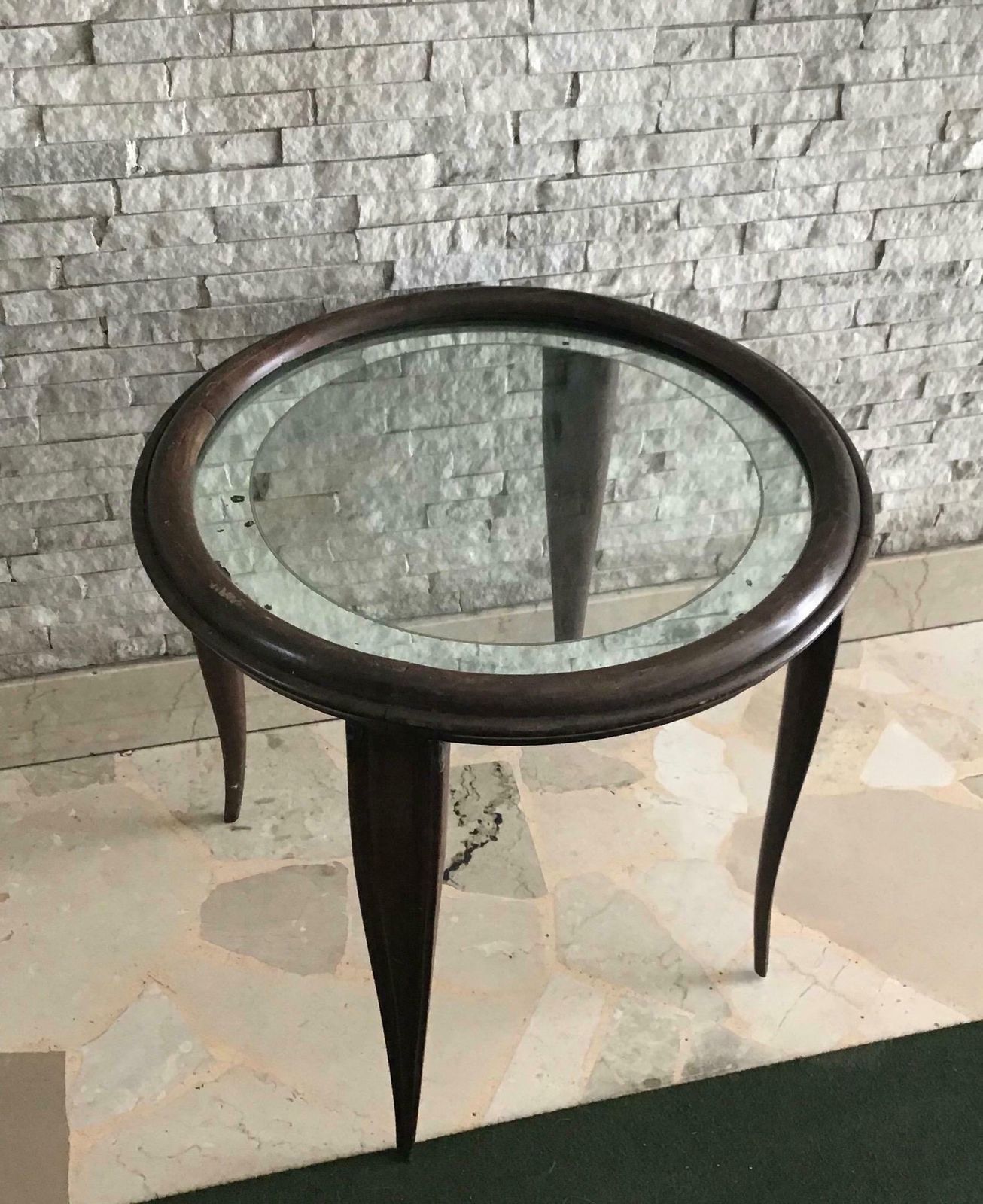 Osvaldo Borsani Tea Table Wood Glass, 1940, Italy photo Furniture