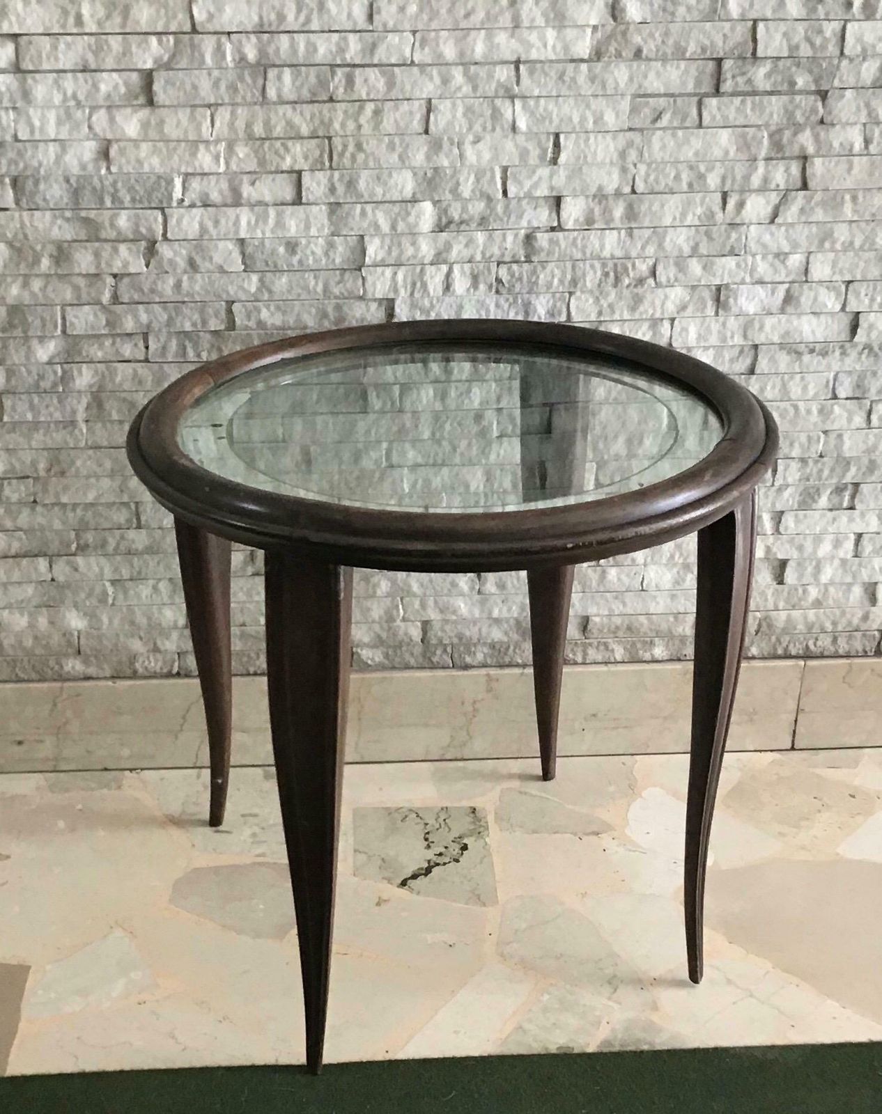 Osvaldo Borsani Tea Table Wood Glass, 1940, Italy photo 1359.0