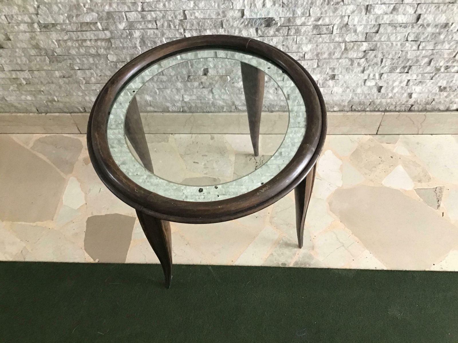 1359.0 Osvaldo Borsani Tea Table Wood Glass, 1940, Italy photo