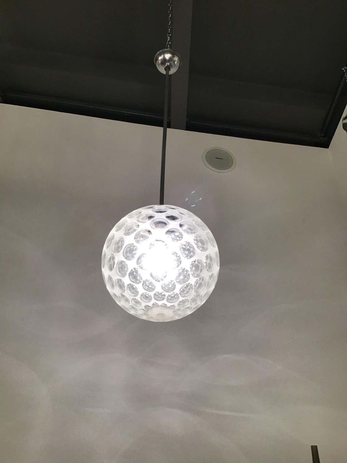 Seguso Chandelier 1960 Murano Glass Metal Crome Italia photo Lighting