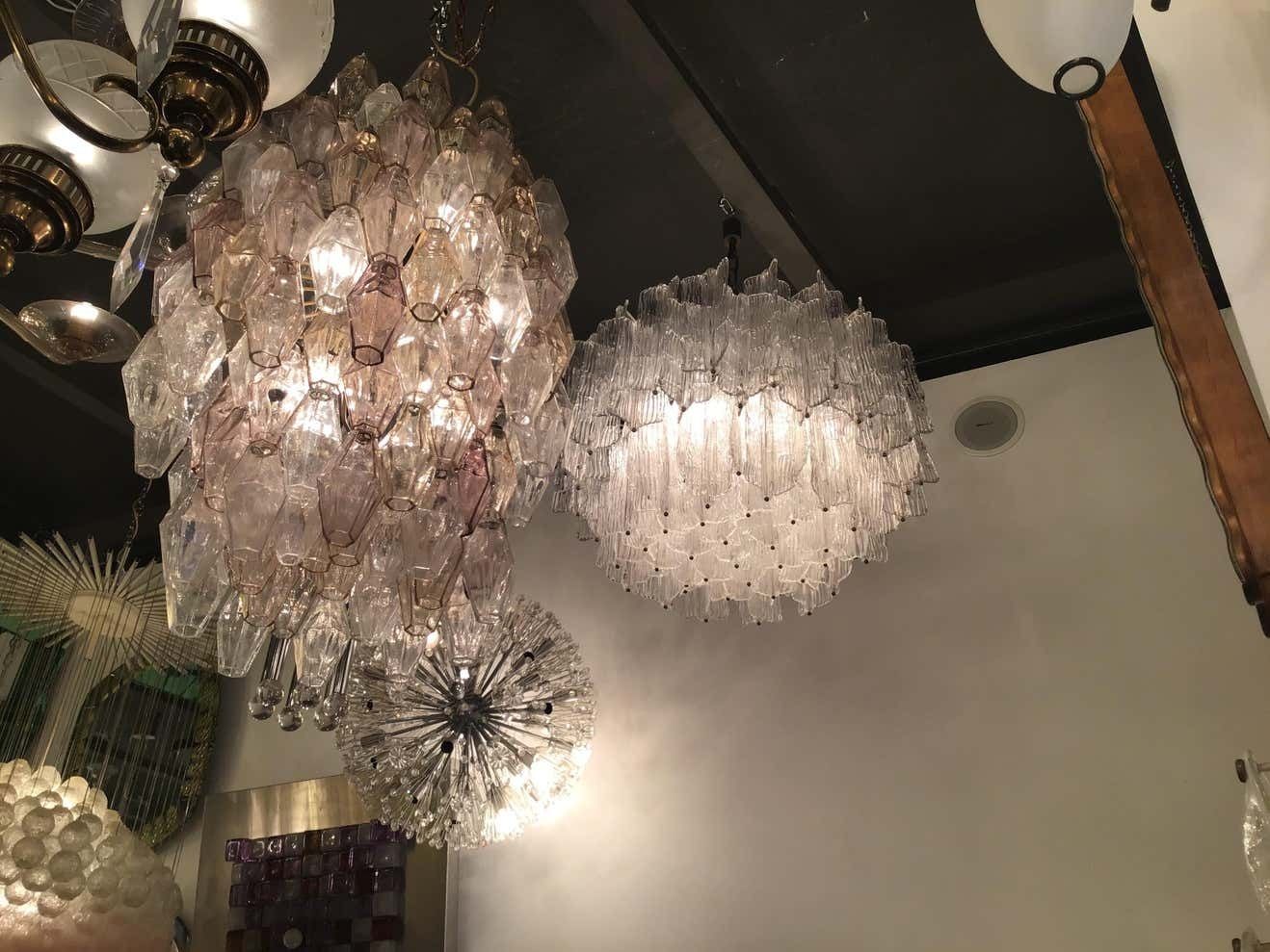 Venini Chandelier “Toni Zuccheri“ Murano Glass Metal Iron, 1950, Italy photo vinterior
