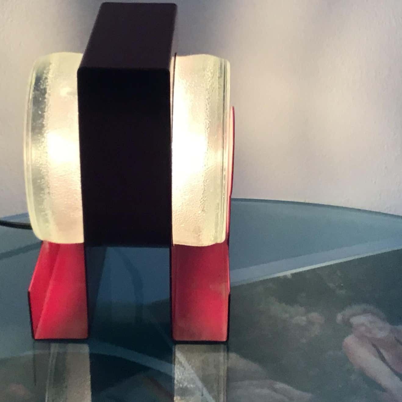 Fontana Arte Table Lamp “Yoyo” “ Eugenio Gentili Tedeschi” Glass Metal 1970 It photo buy