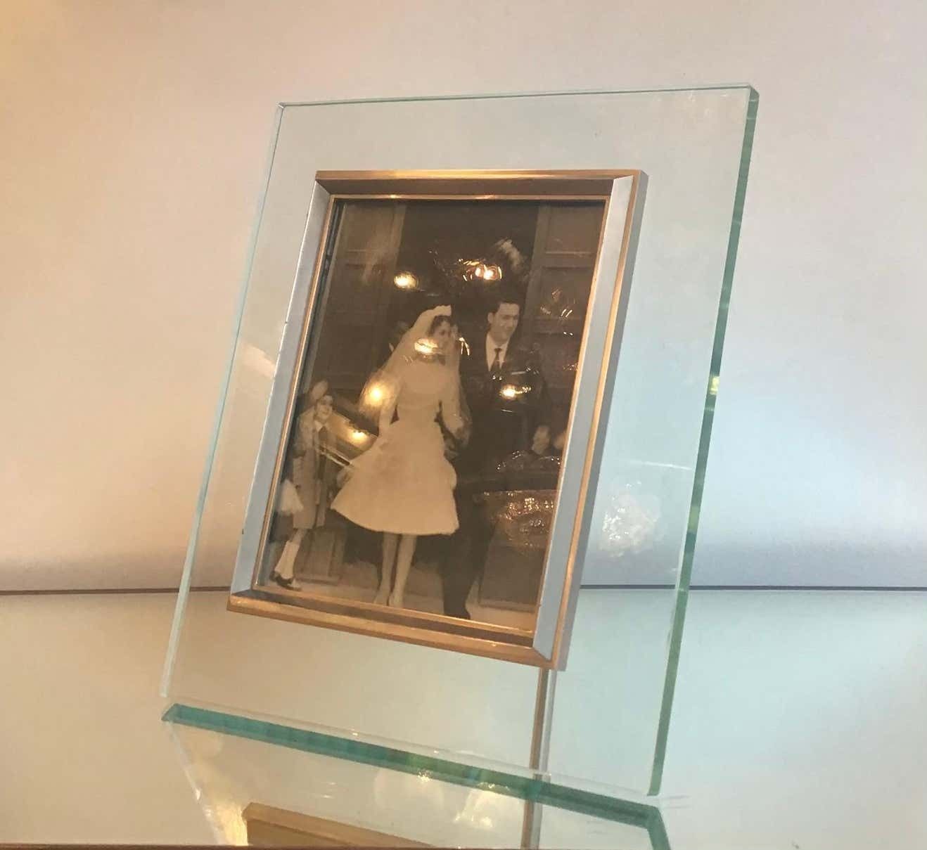 Fontana Arte Frame Glass Metal Crome 1960 Italy photo 1993.0