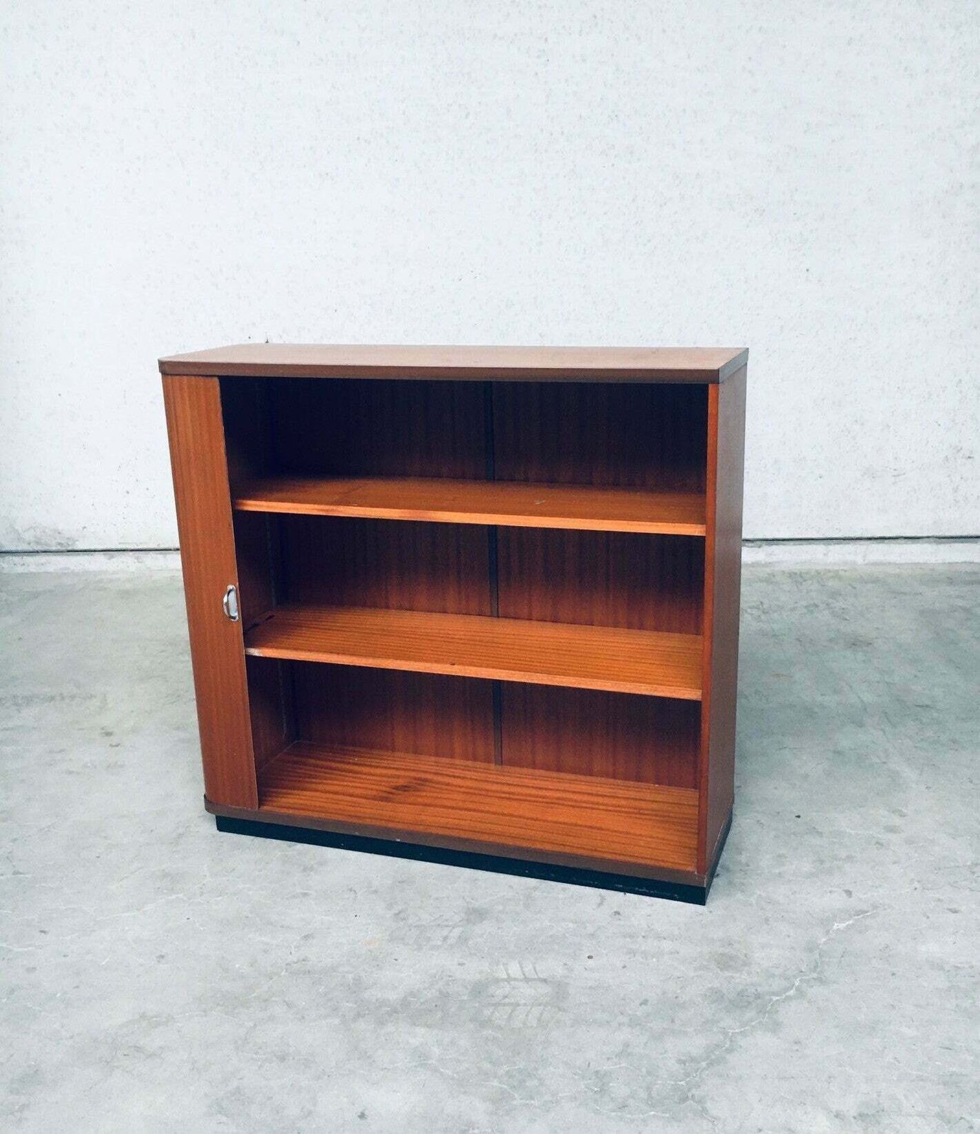 Midcentury Modern Design Sliding Door Filing Cabinet, 1960's Belgium photo vinterior